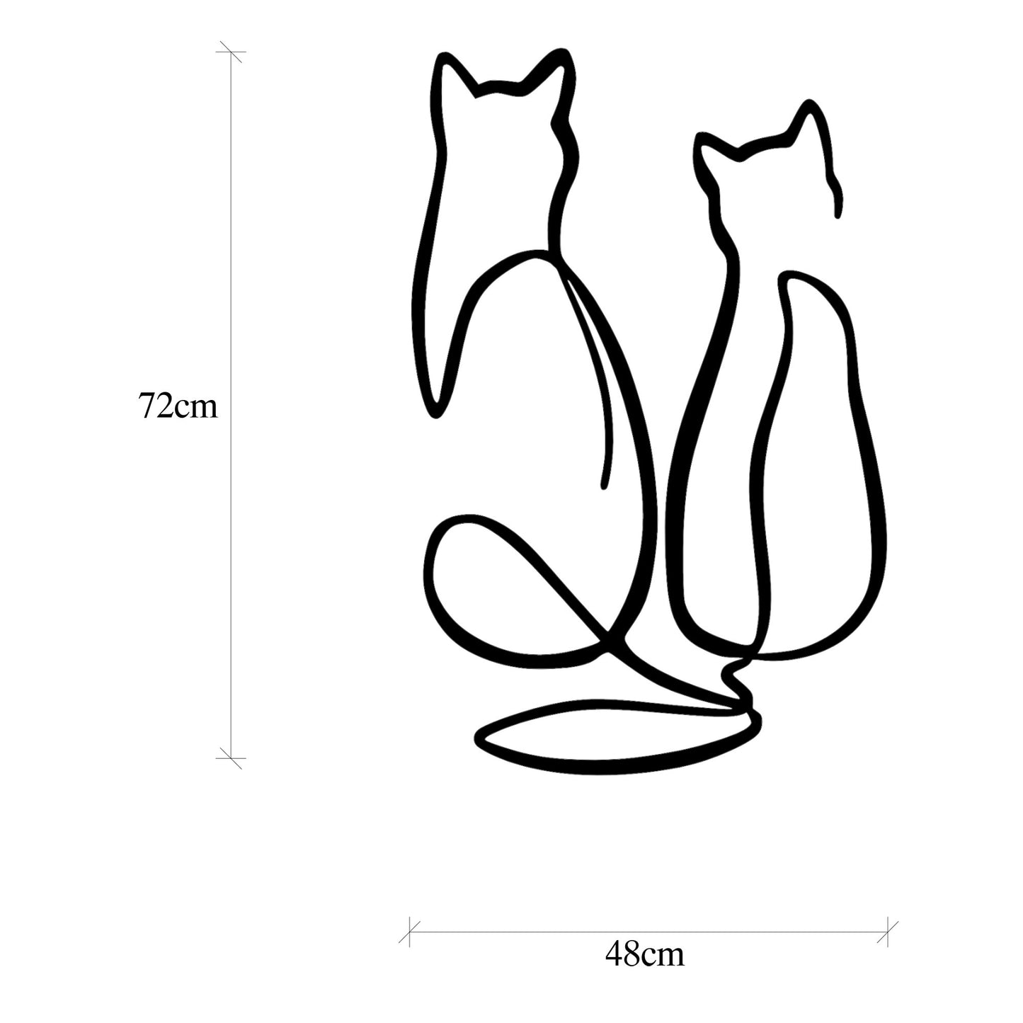 Metalna zidna dekoracija, Couple Cat Love