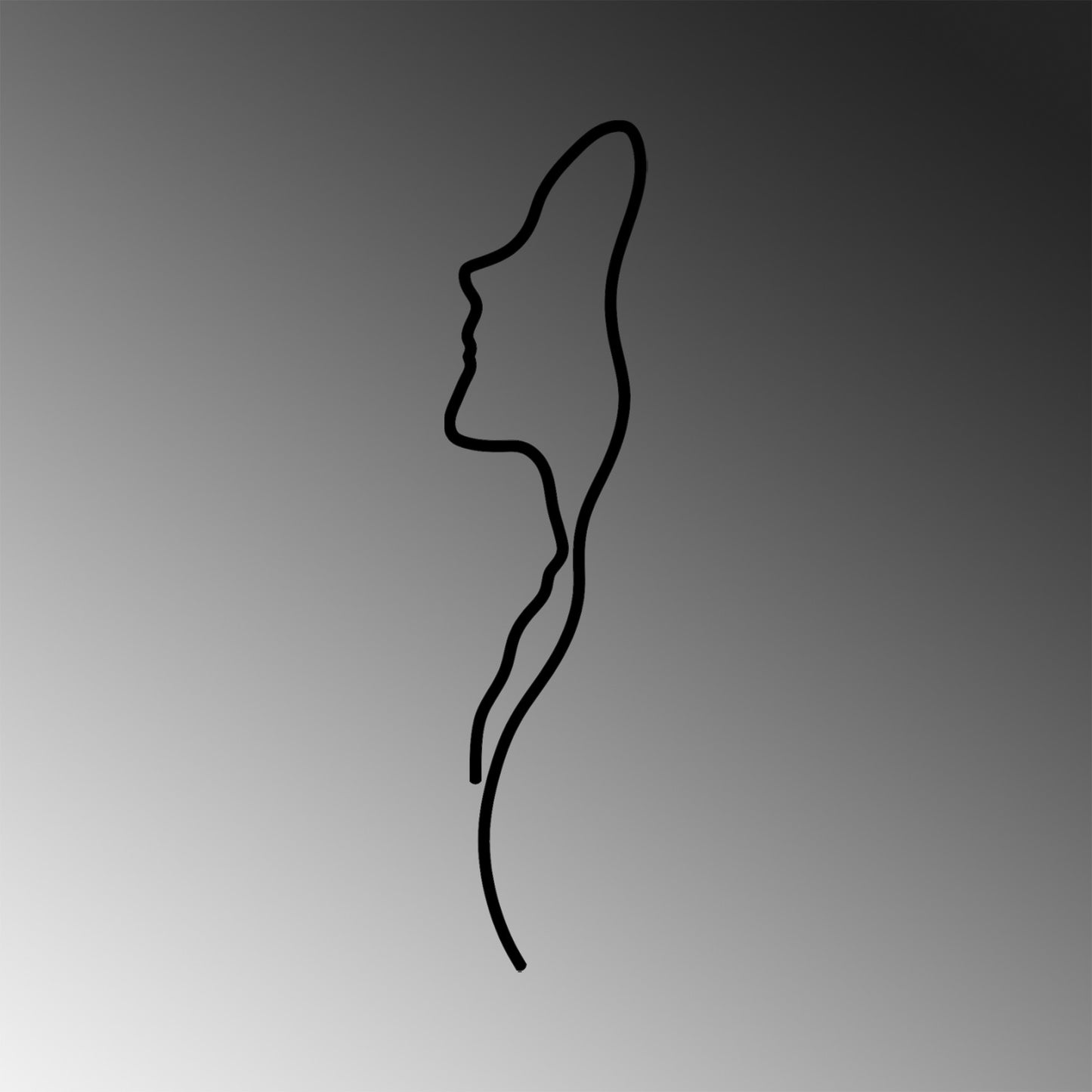 Metalna zidna dekoracija, Woman Face Profile