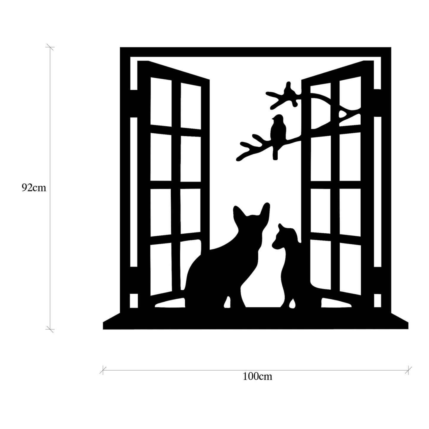Metalna zidna dekoracija, Cat In The Window