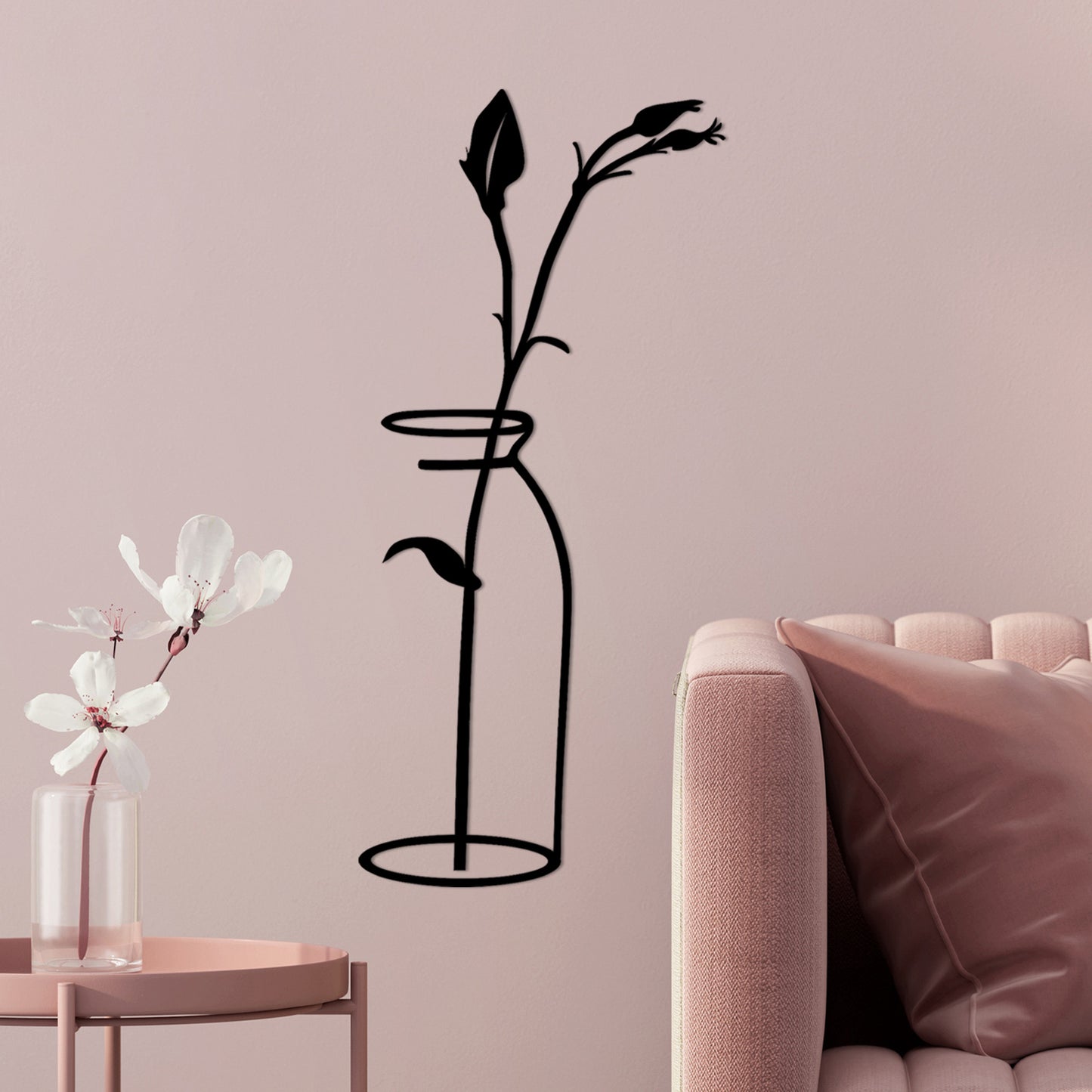 Metalna zidna dekoracija, Flower In The Vase
