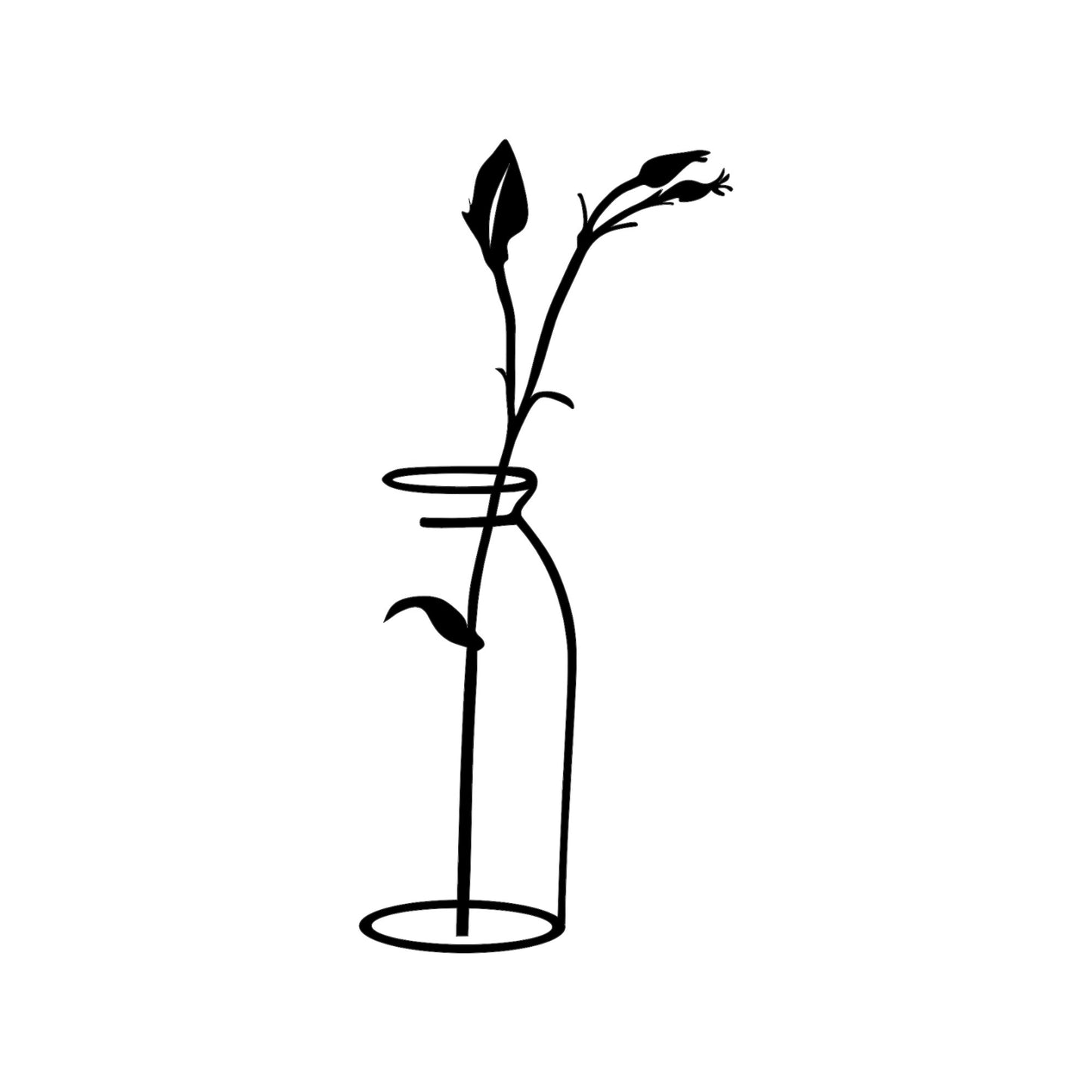 Metalna zidna dekoracija, Flower In The Vase