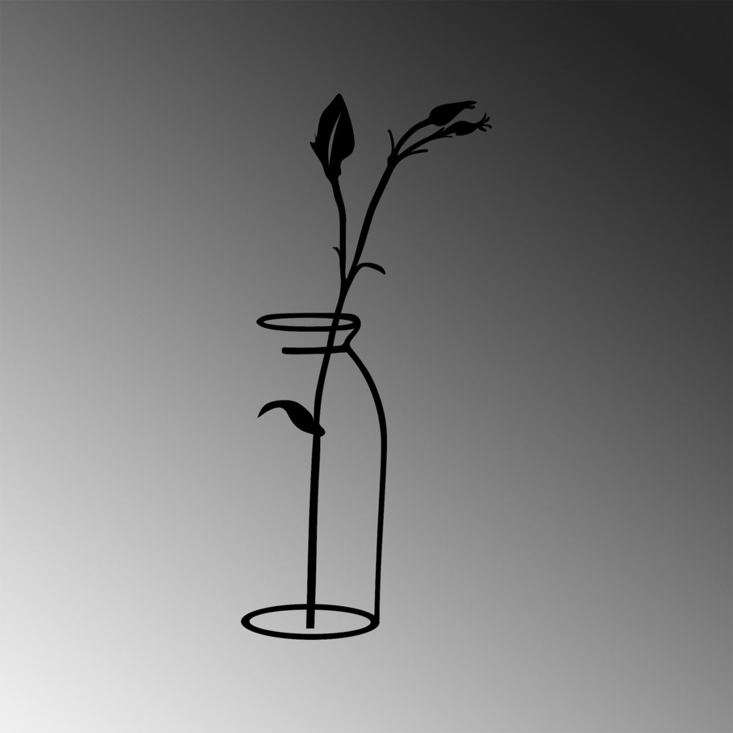 Metalna zidna dekoracija, Flower In The Vase