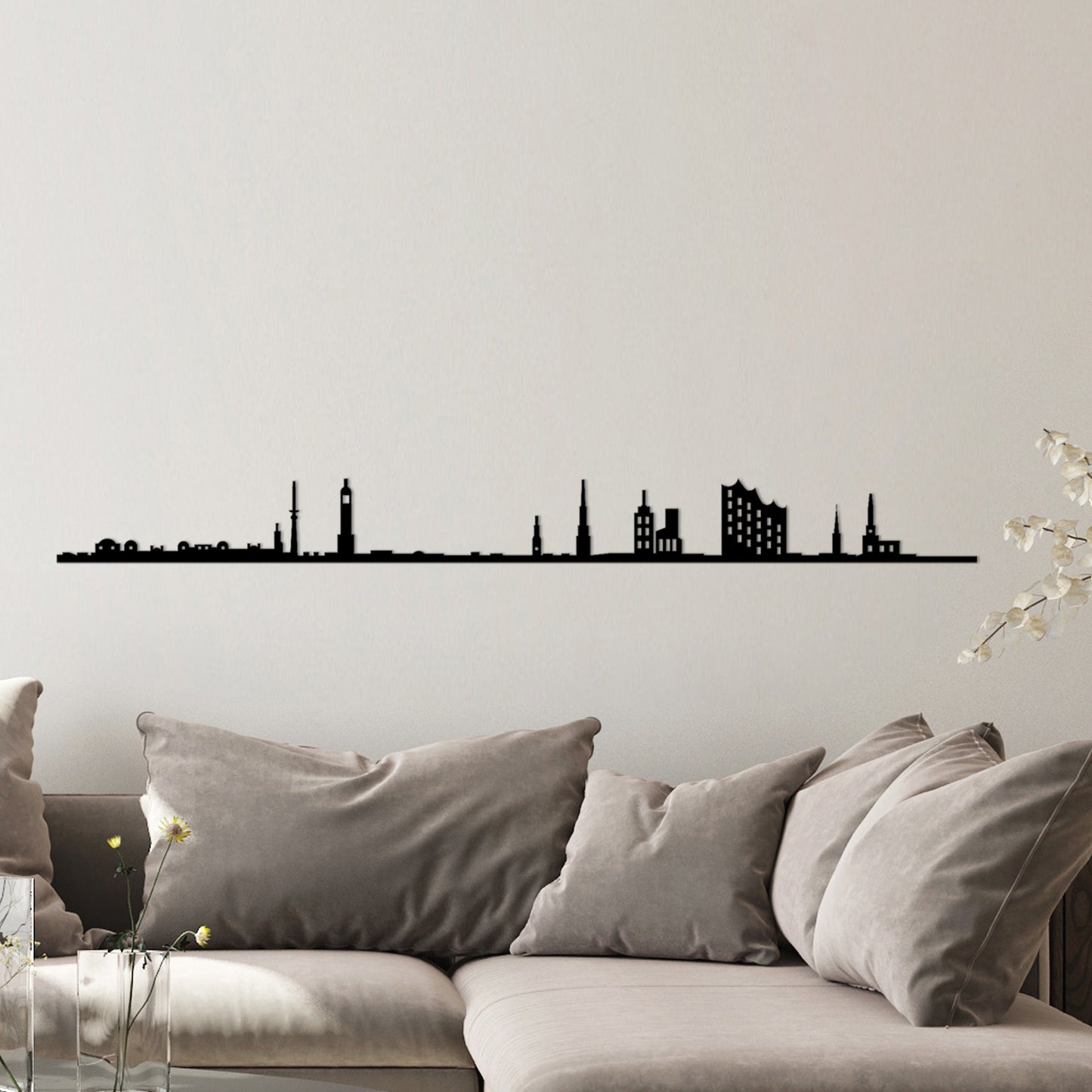 Metalna zidna dekoracija, Hamburg Skyline