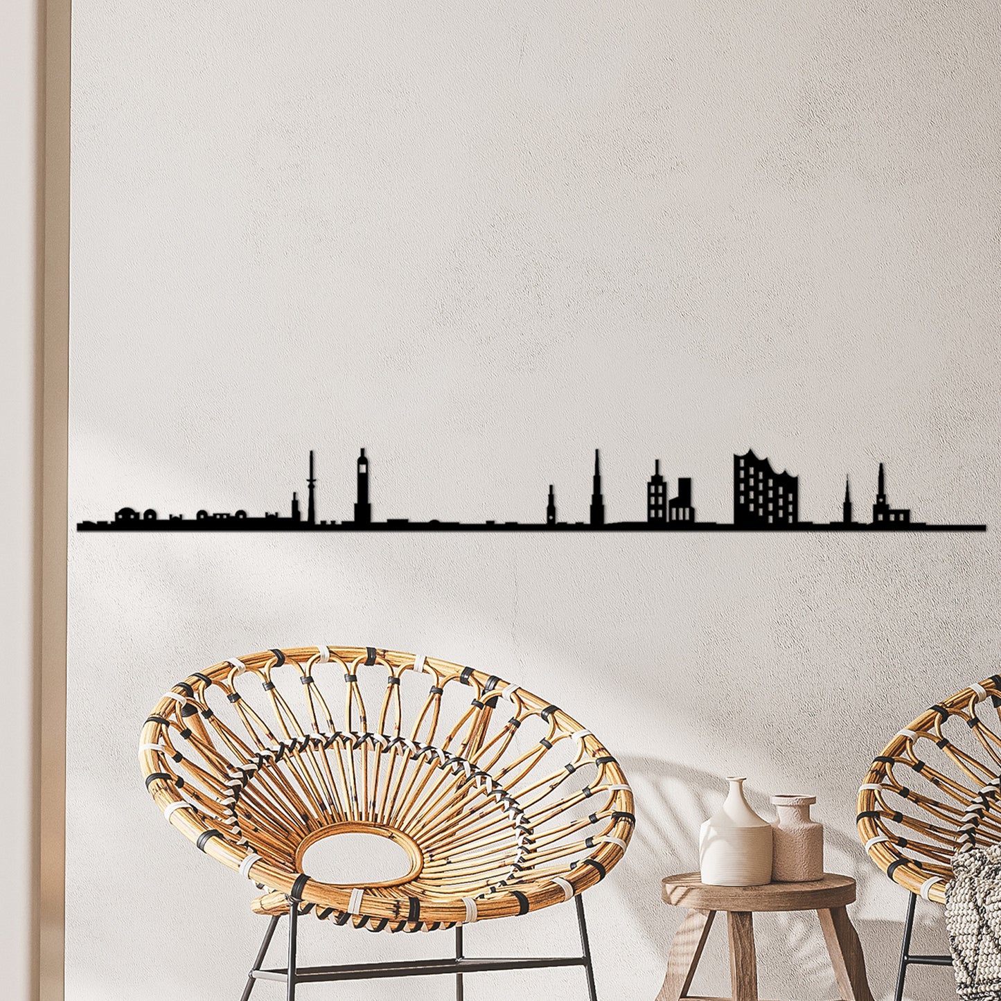 Metalna zidna dekoracija, Hamburg Skyline