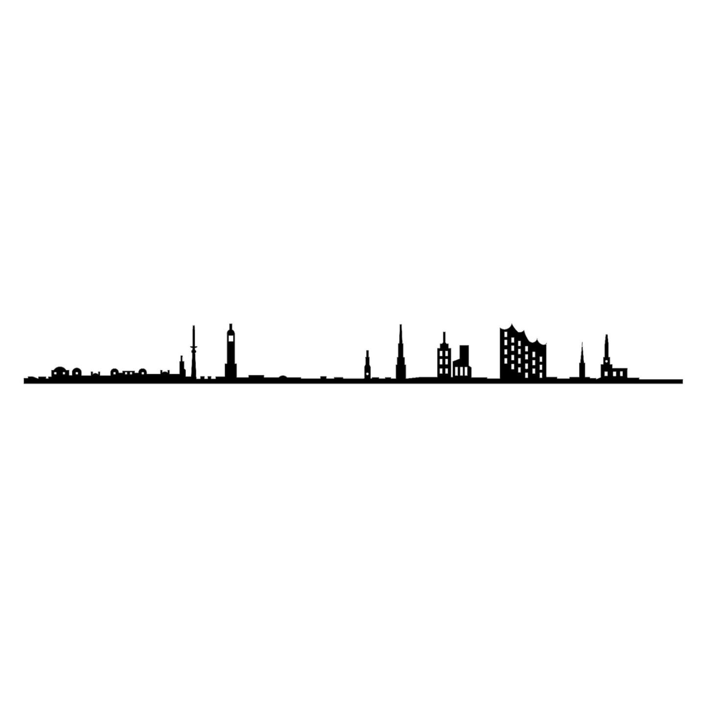 Metalna zidna dekoracija, Hamburg Skyline