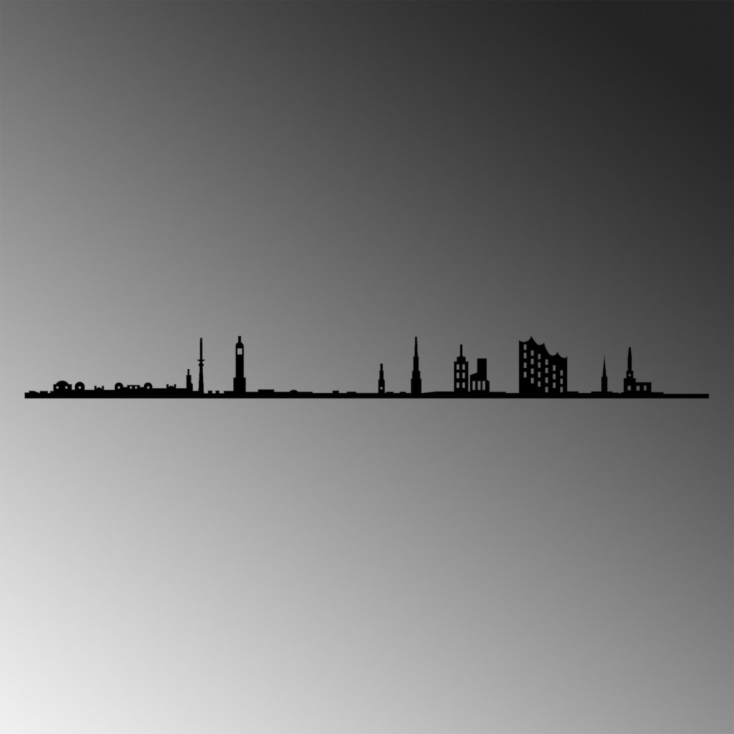 Metalna zidna dekoracija, Hamburg Skyline