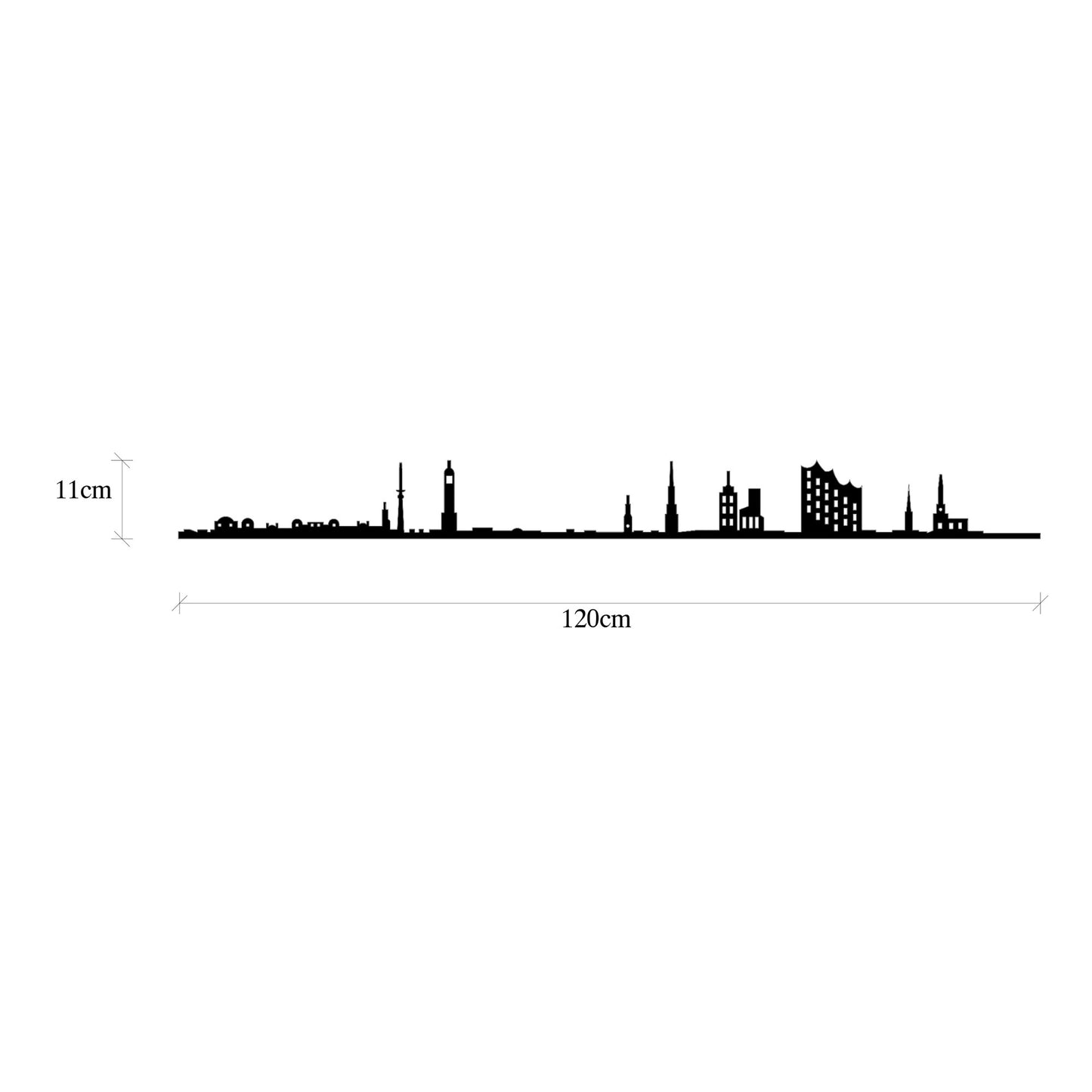 Metalna zidna dekoracija, Hamburg Skyline