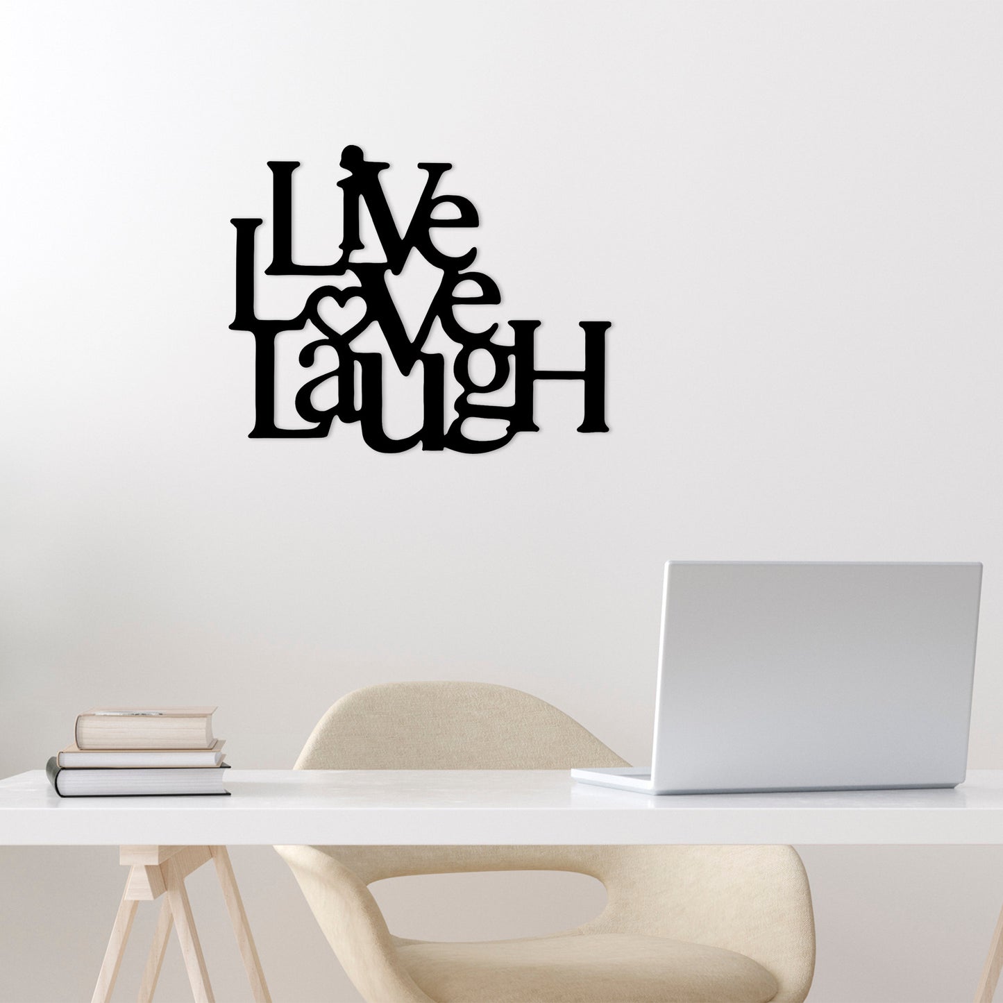 Metalna zidna dekoracija, Live-Love-Laugh
