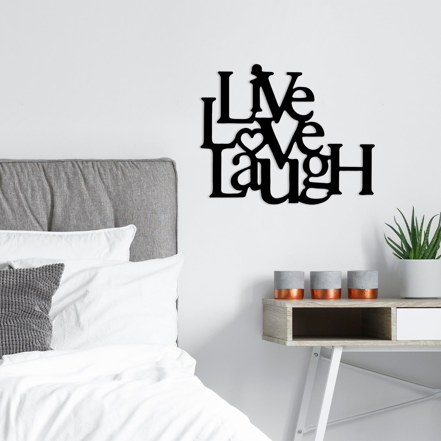 Metalna zidna dekoracija, Live-Love-Laugh