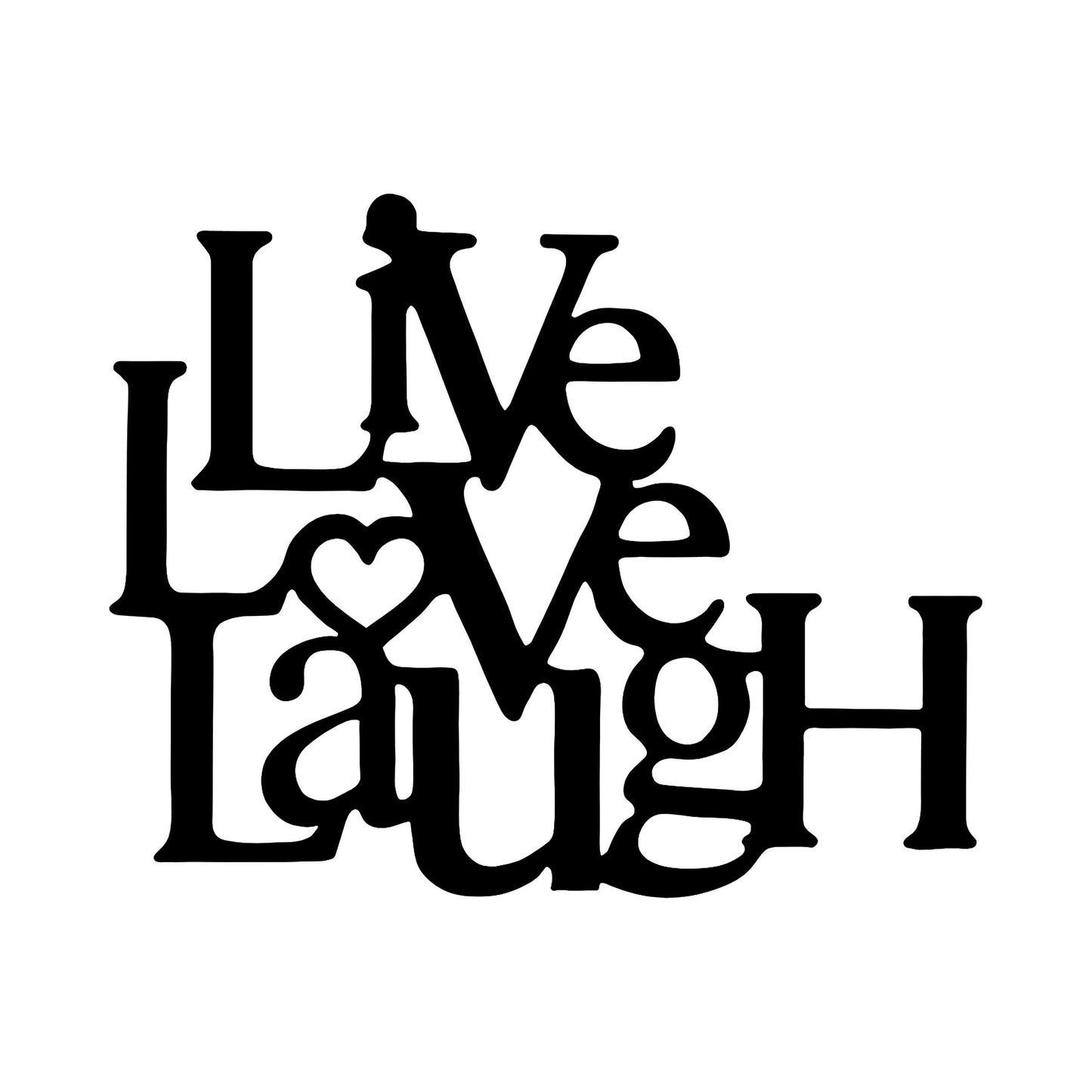 Metalna zidna dekoracija, Live-Love-Laugh