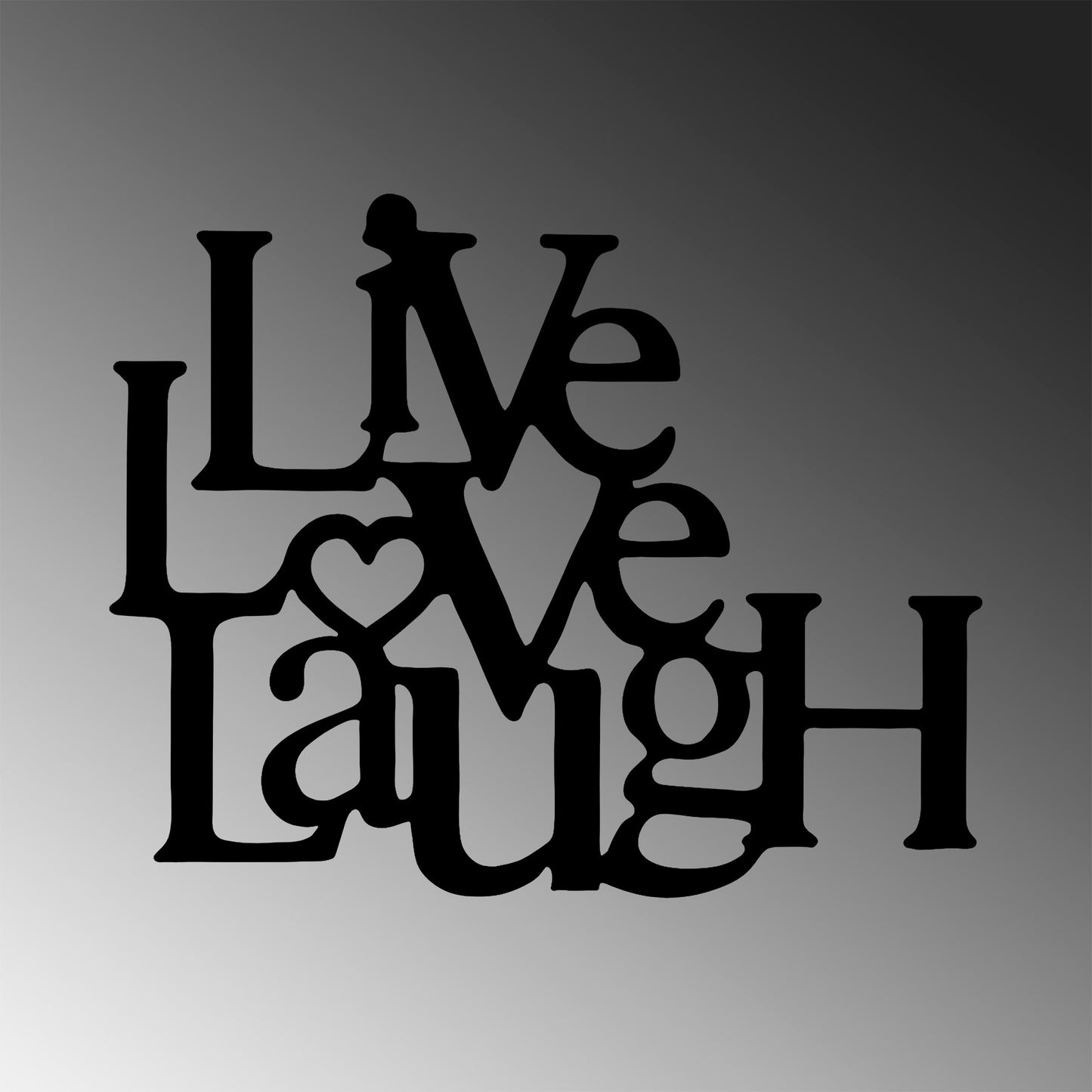Metalna zidna dekoracija, Live-Love-Laugh