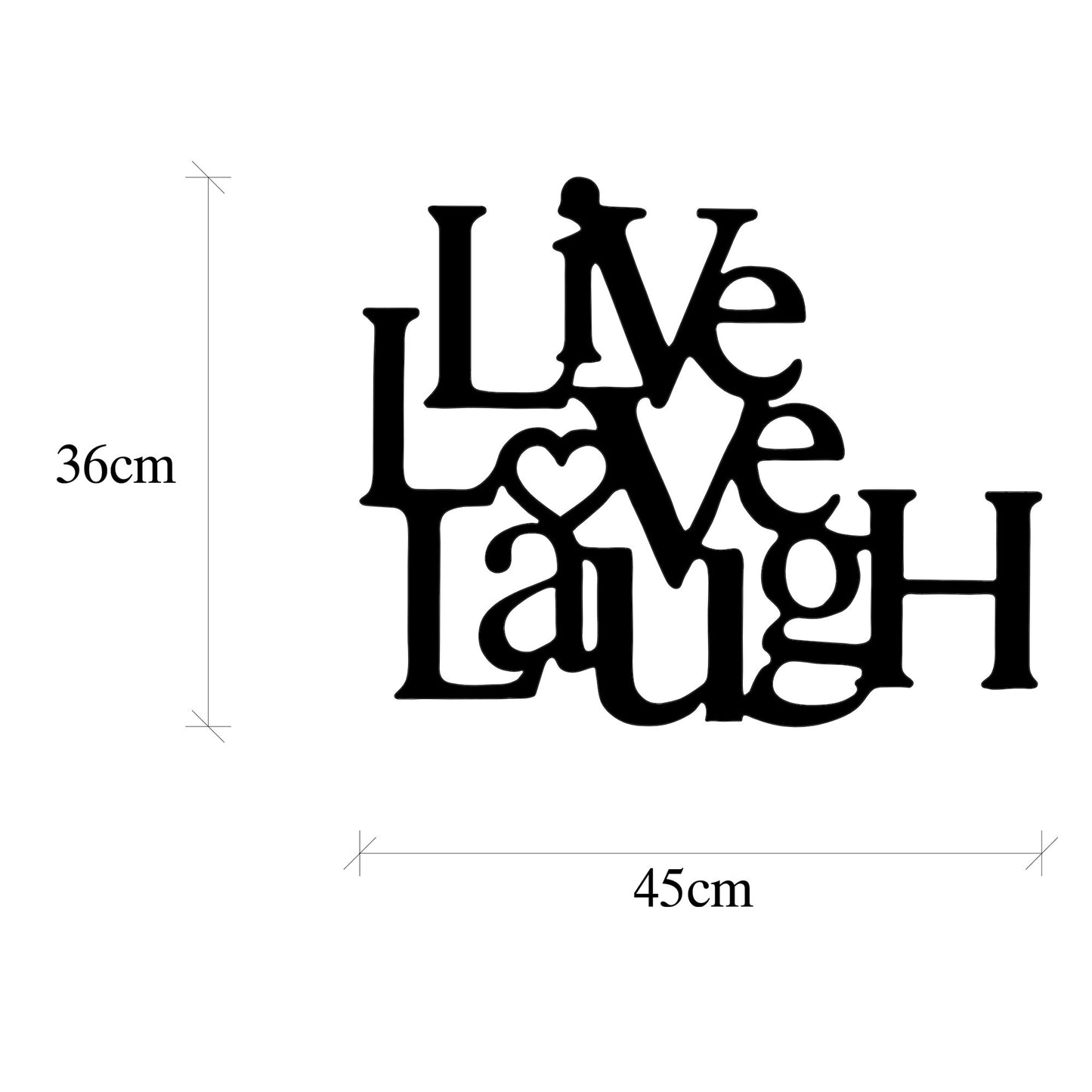 Metalna zidna dekoracija, Live-Love-Laugh