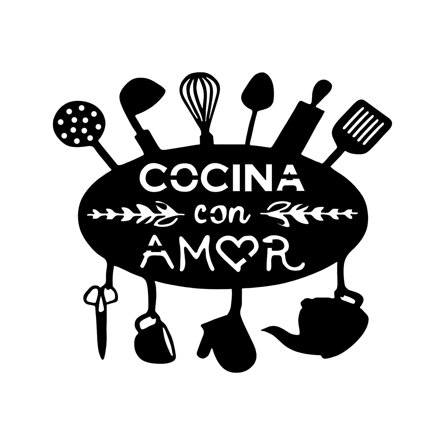 Metalna zidna dekoracija, Cocina Con Amor