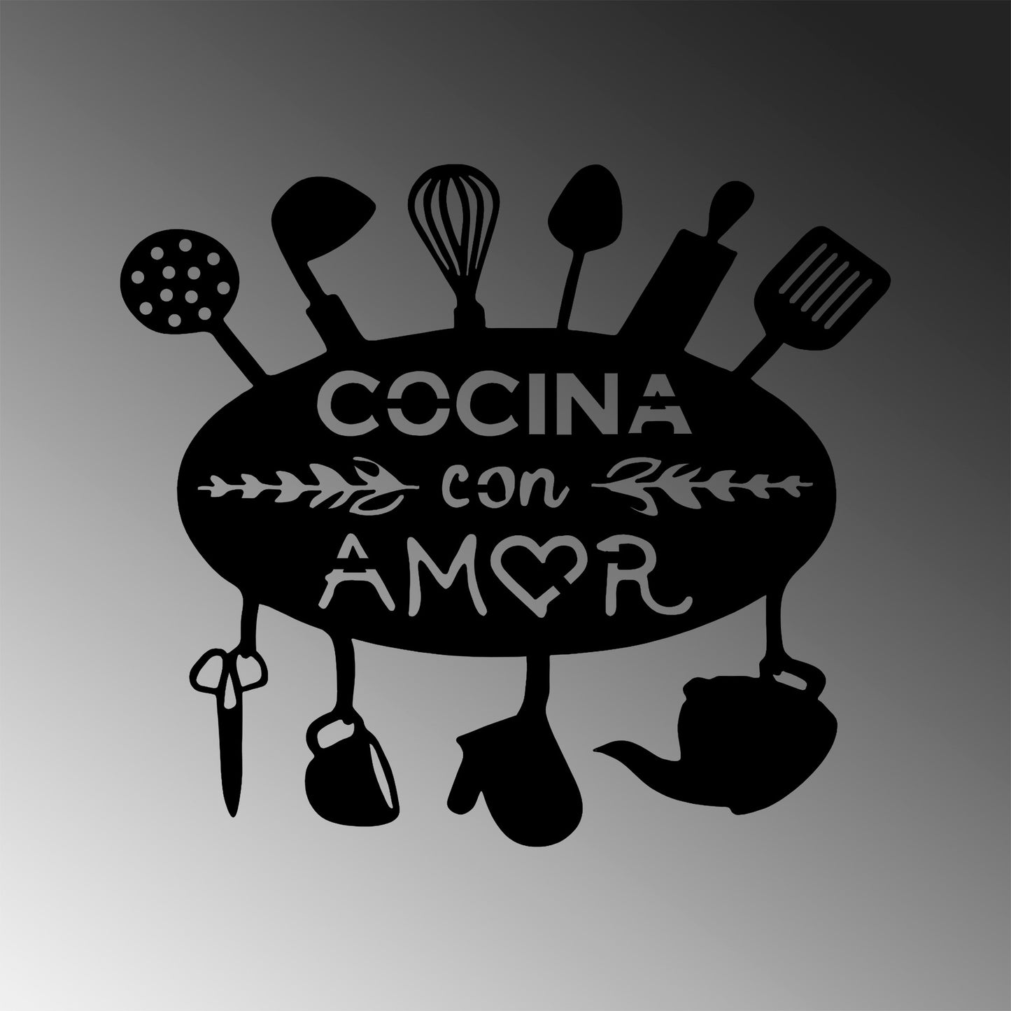 Metalna zidna dekoracija, Cocina Con Amor