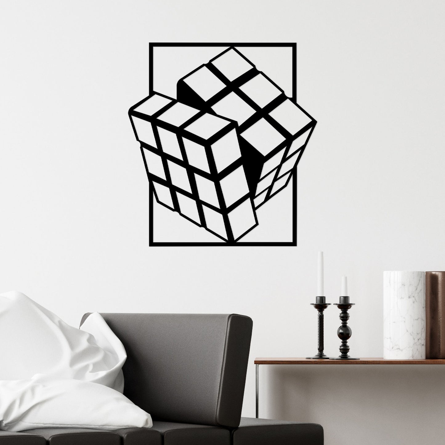 Metalna zidna dekoracija, Rubik's Cube