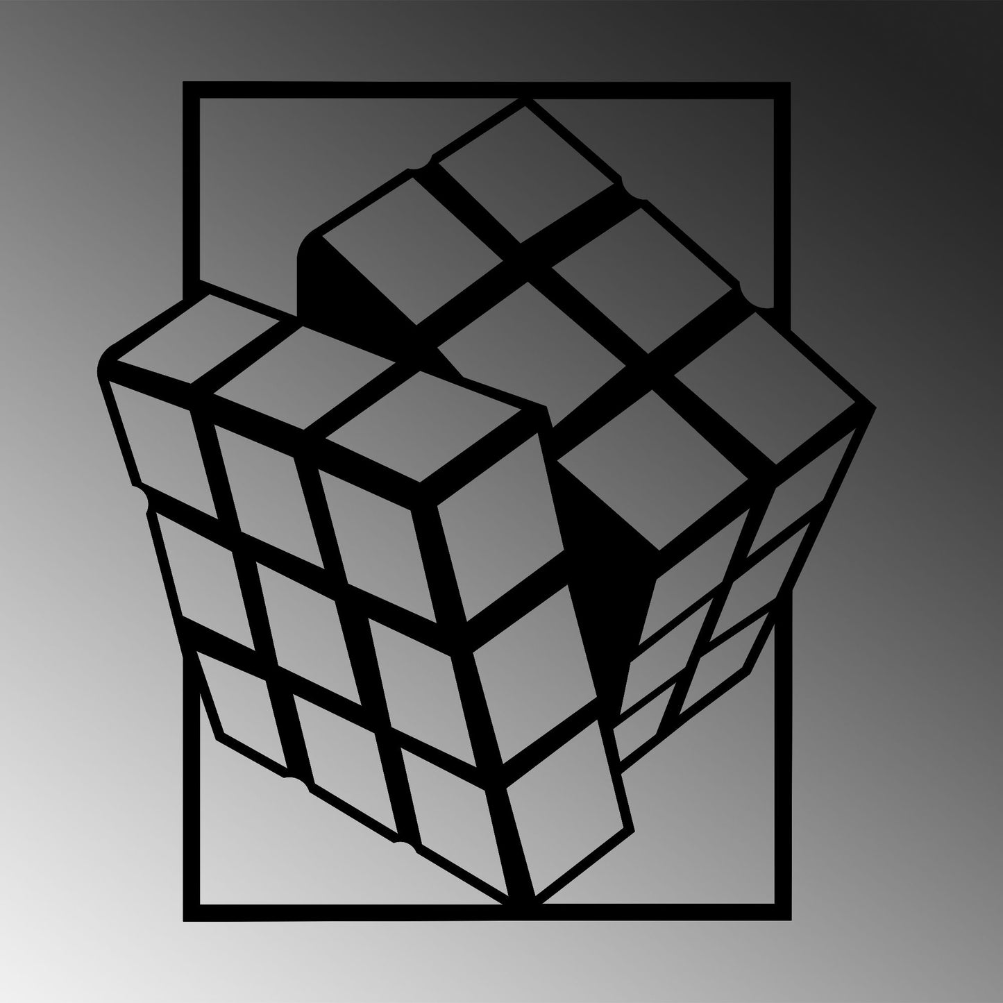 Metalna zidna dekoracija, Rubik's Cube