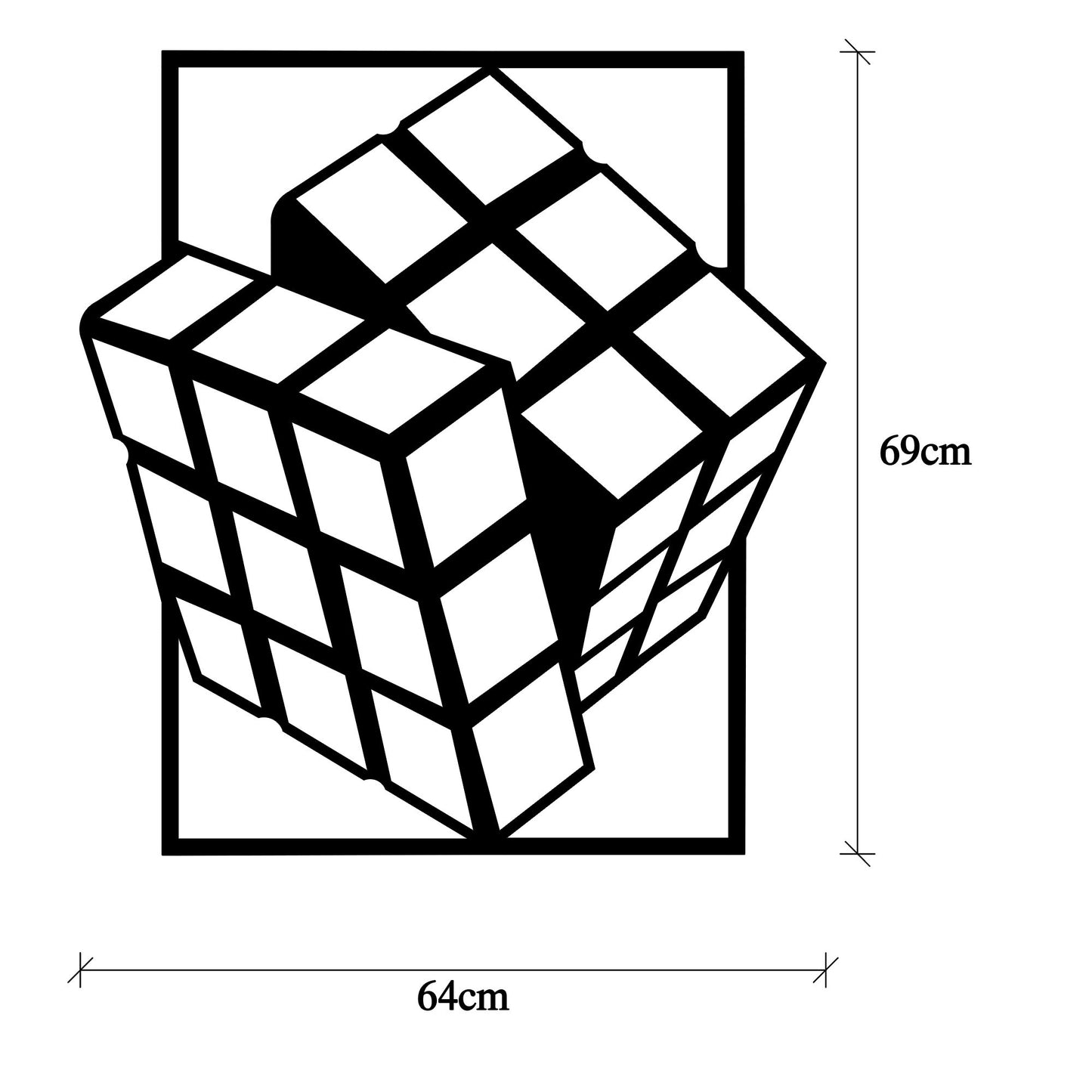 Metalna zidna dekoracija, Rubik's Cube