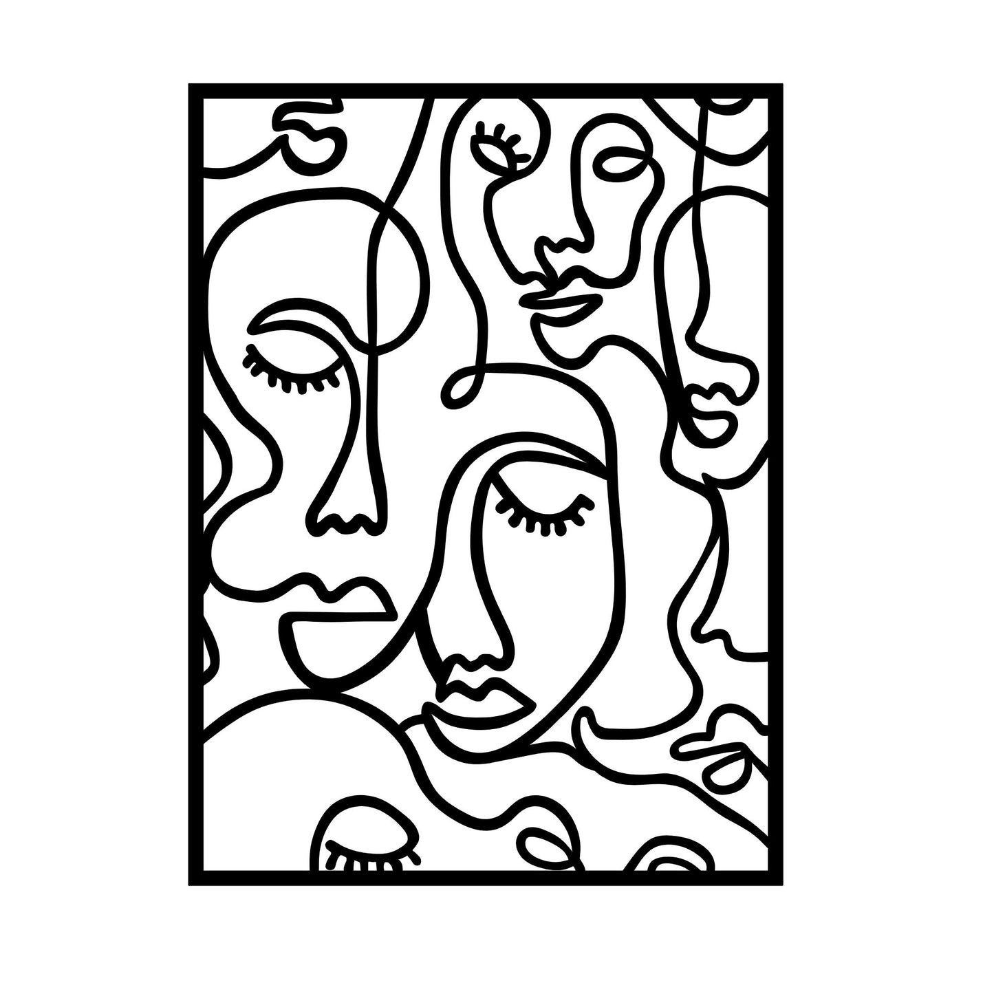 Metalna zidna dekoracija, Faces 2