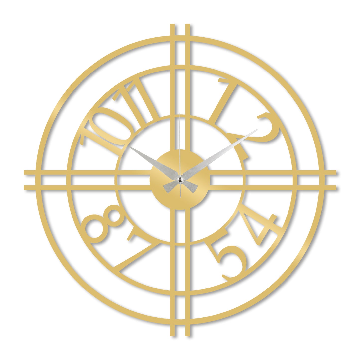 Ukrasni metalni zidni sat, Metal Wall Clock 33 - Gold