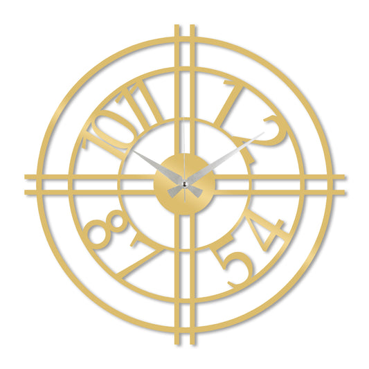 Ukrasni metalni zidni sat, Metal Wall Clock 33 - Gold