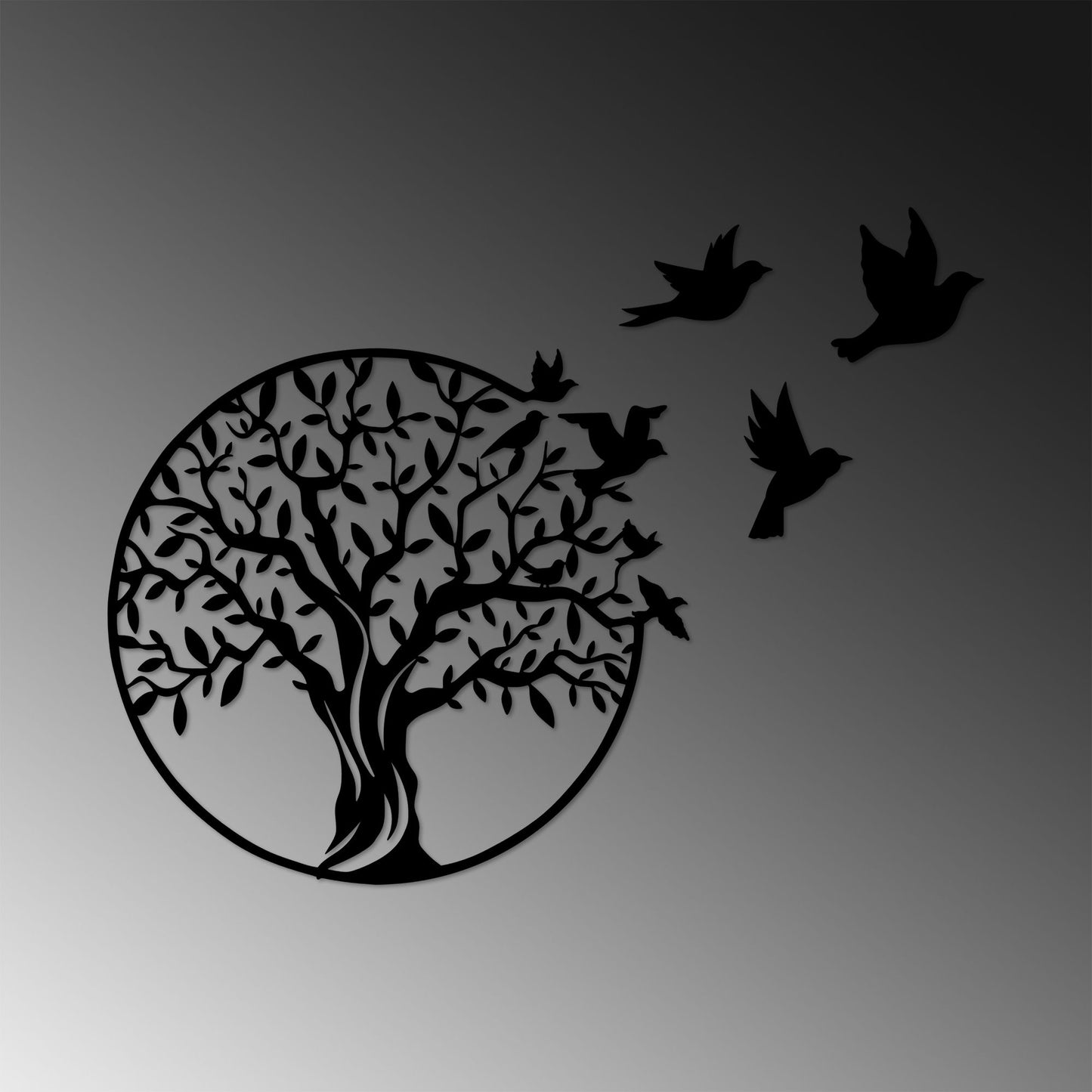 Metalna zidna dekoracija, Tree And Birds