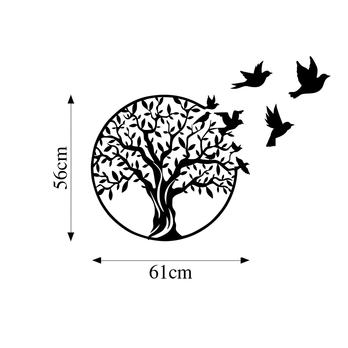 Metalna zidna dekoracija, Tree And Birds