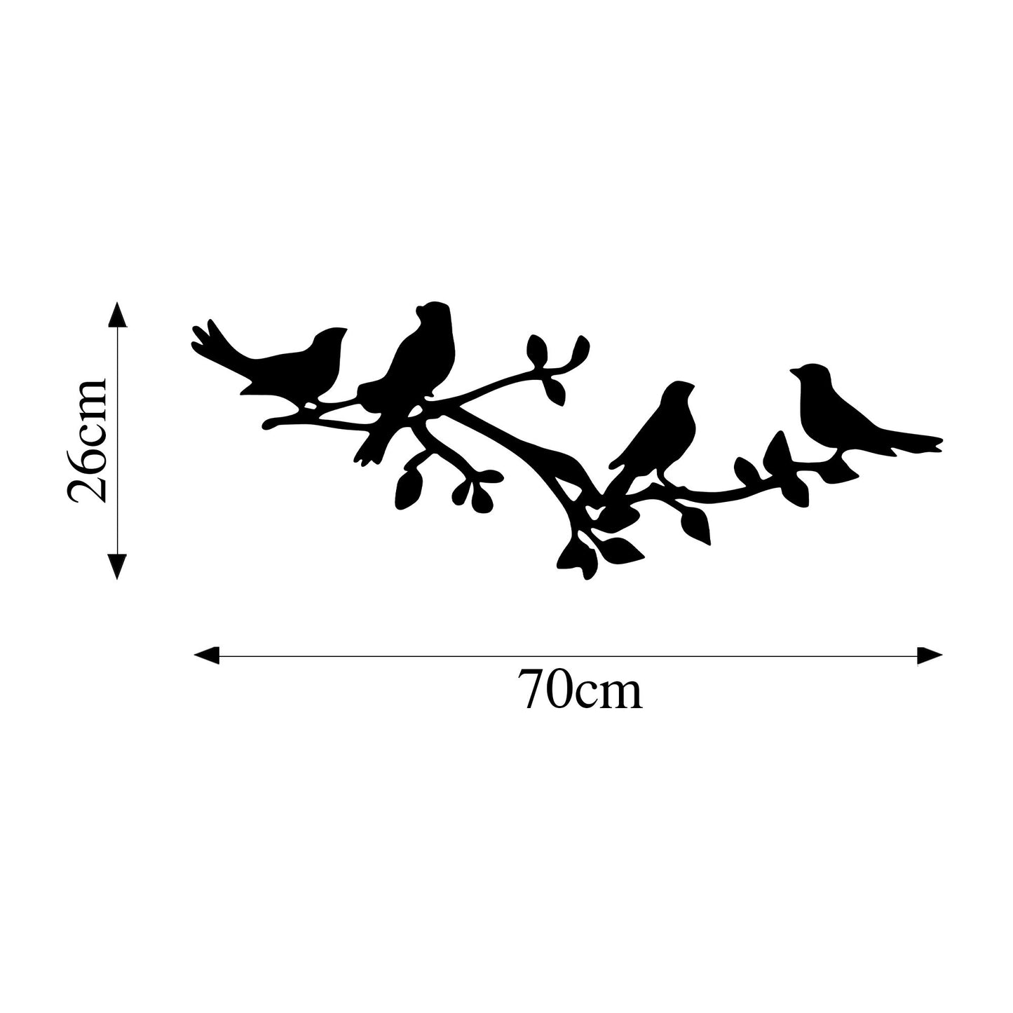 Metalna zidna dekoracija, Birds On The Branc