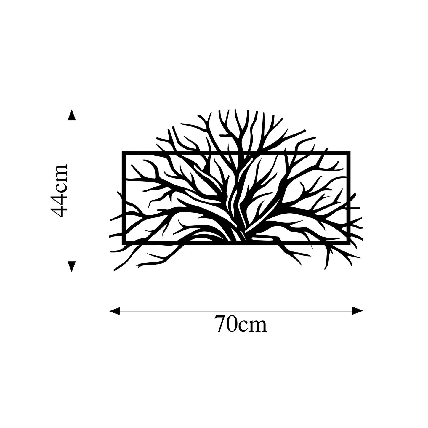 Metalna zidna dekoracija, Tree 4