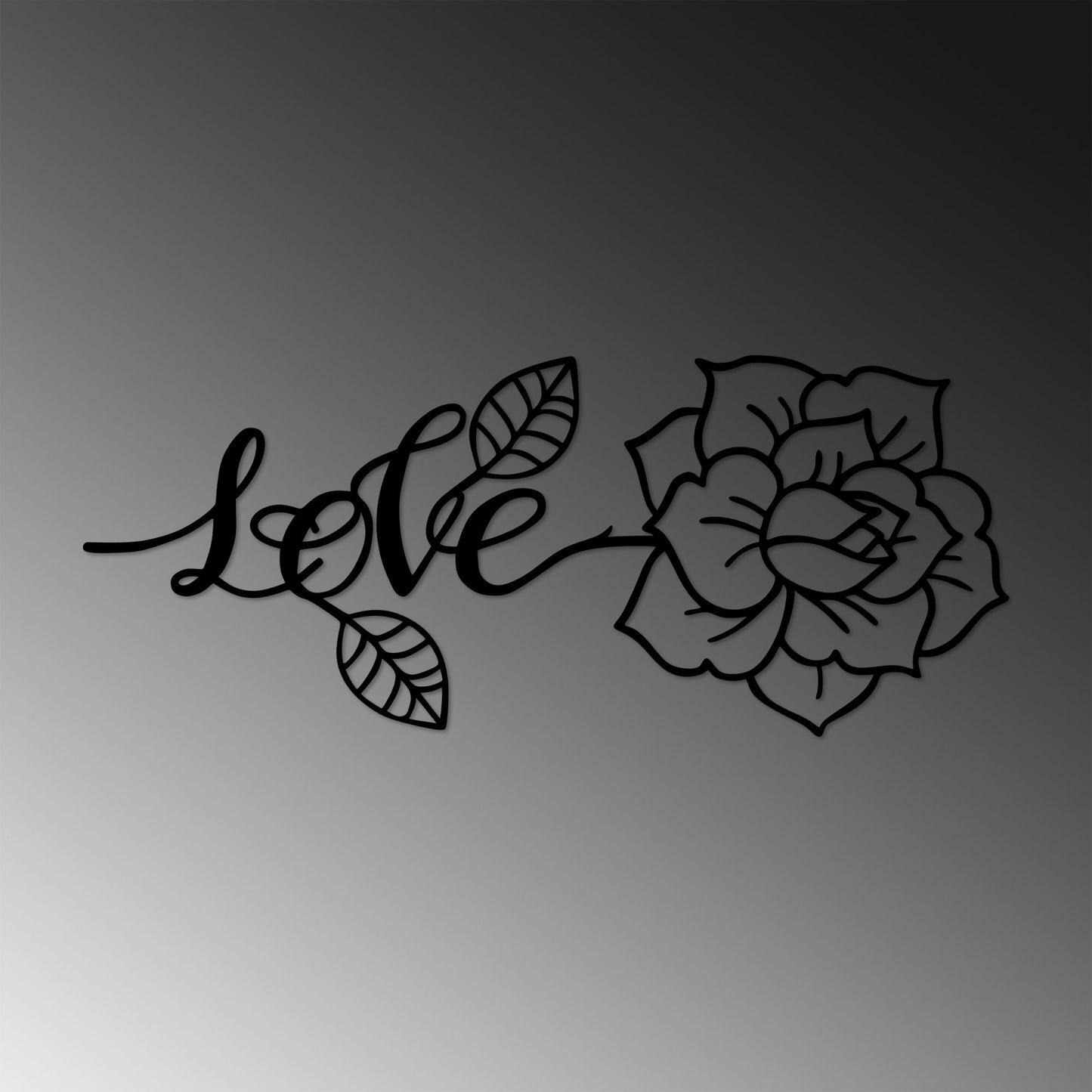 Metalna zidna dekoracija, Love And Flower