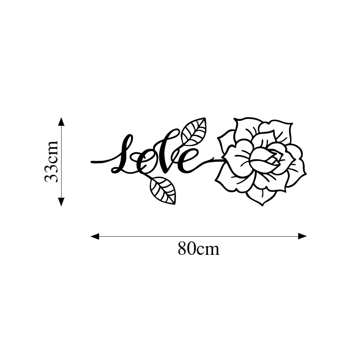 Metalna zidna dekoracija, Love And Flower