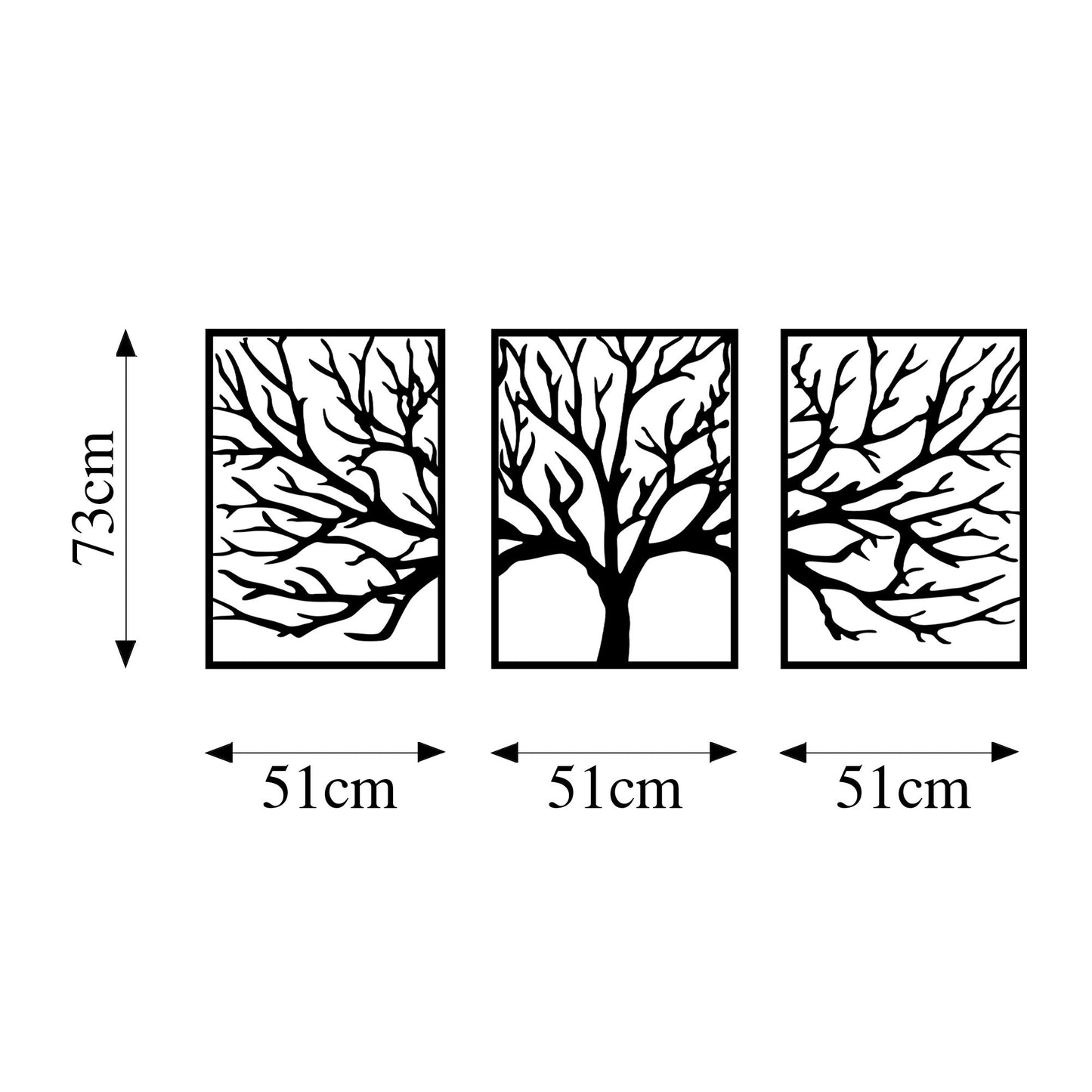 Metalna zidna dekoracija, Monumental Tree 16