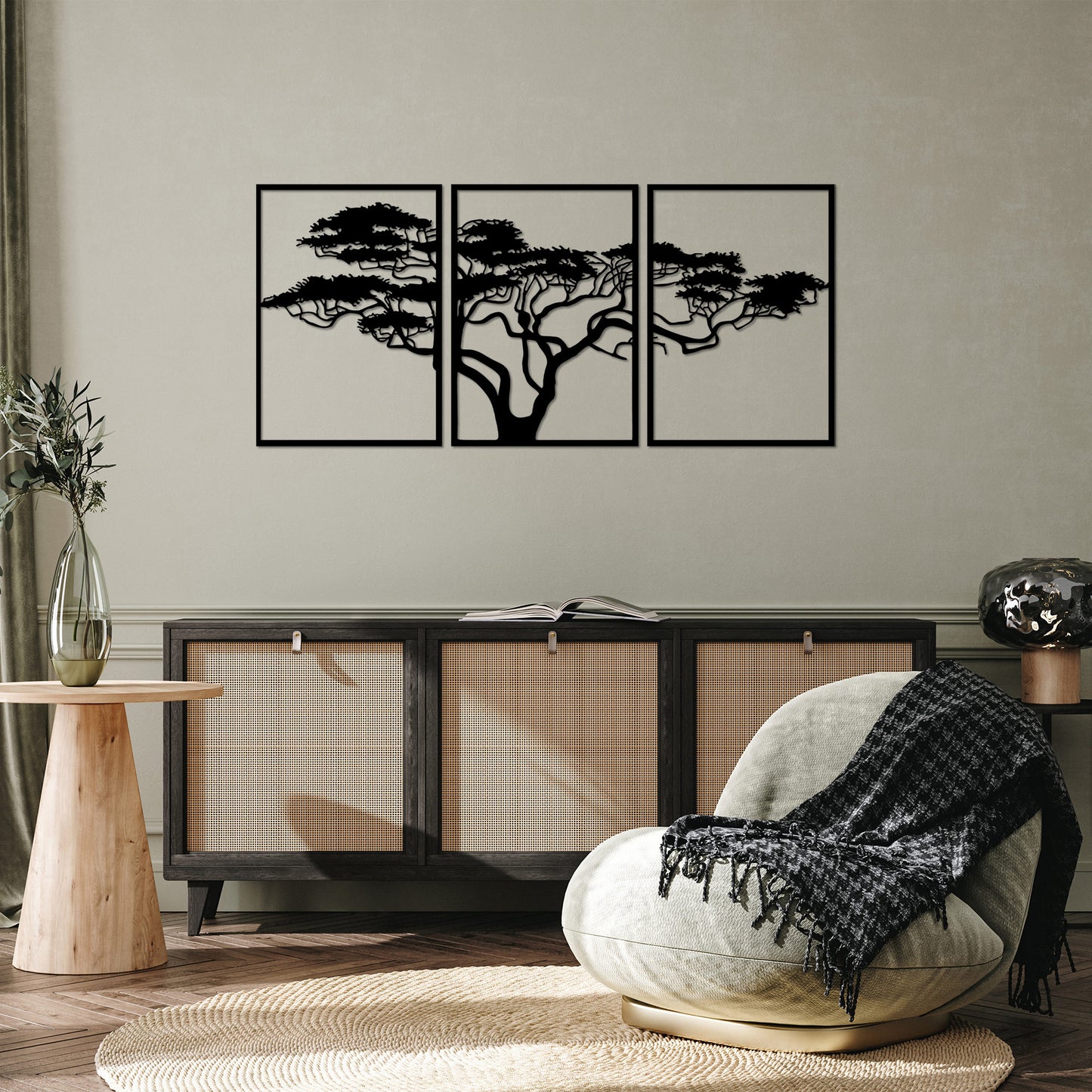 Metalna zidna dekoracija, Acacia Tree