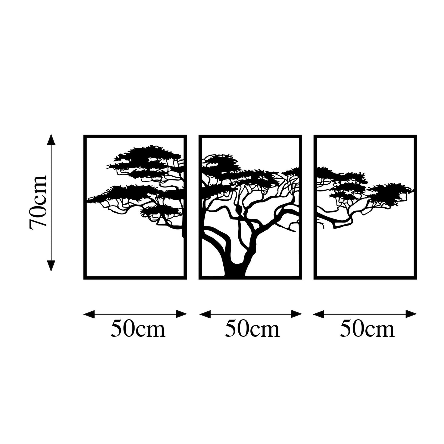 Metalna zidna dekoracija, Acacia Tree