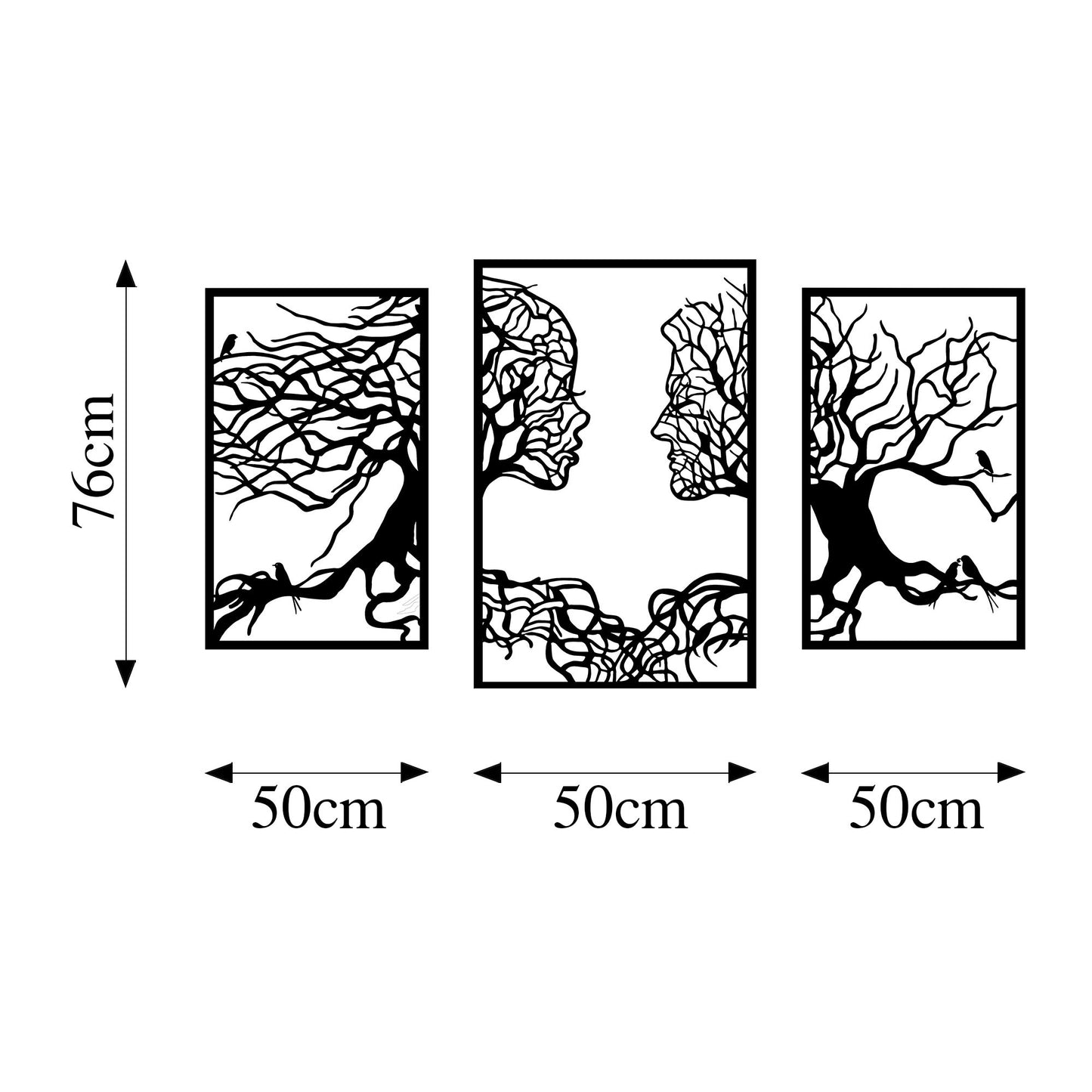 Metalna zidna dekoracija, Tree Love