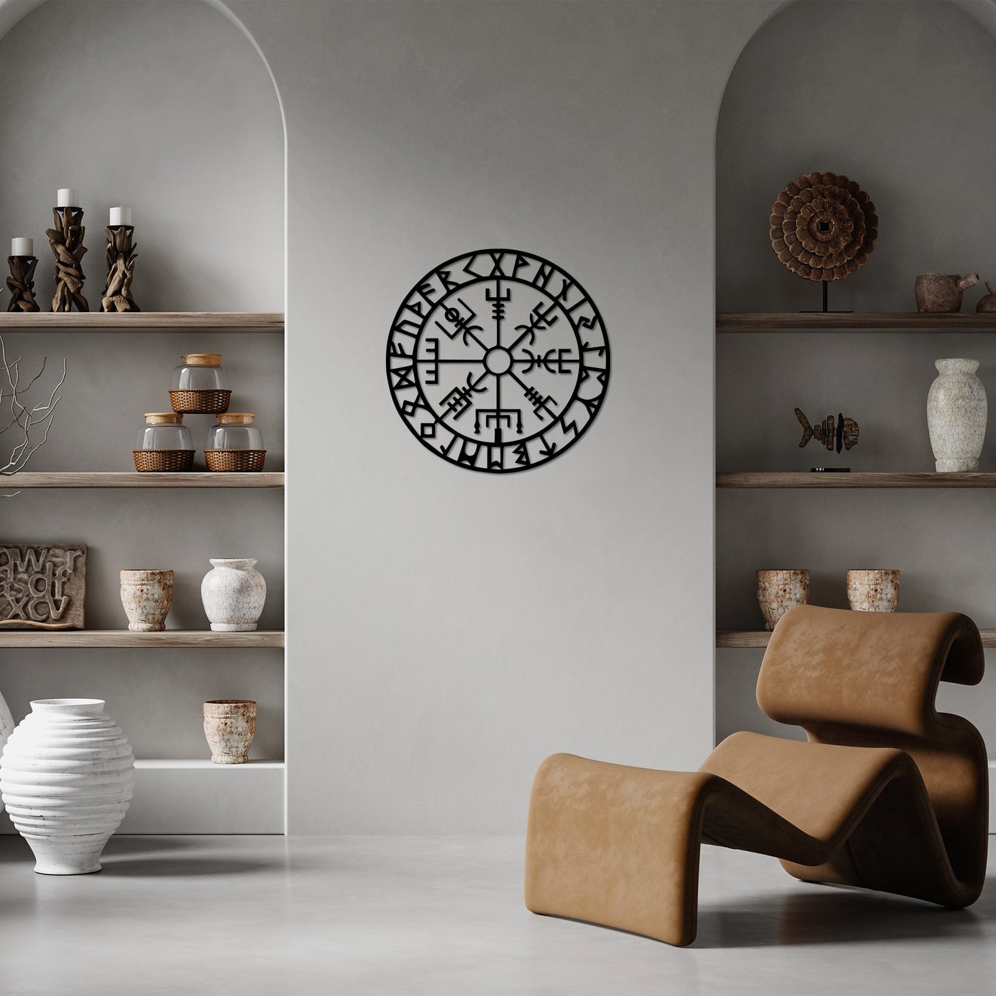 Metalna zidna dekoracija, Vegvisir 6