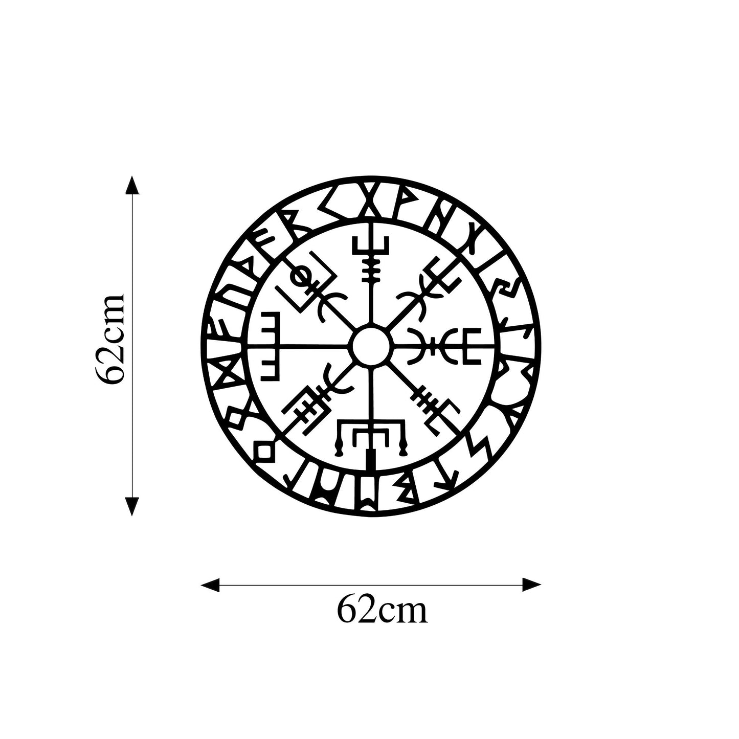 Metalna zidna dekoracija, Vegvisir 6