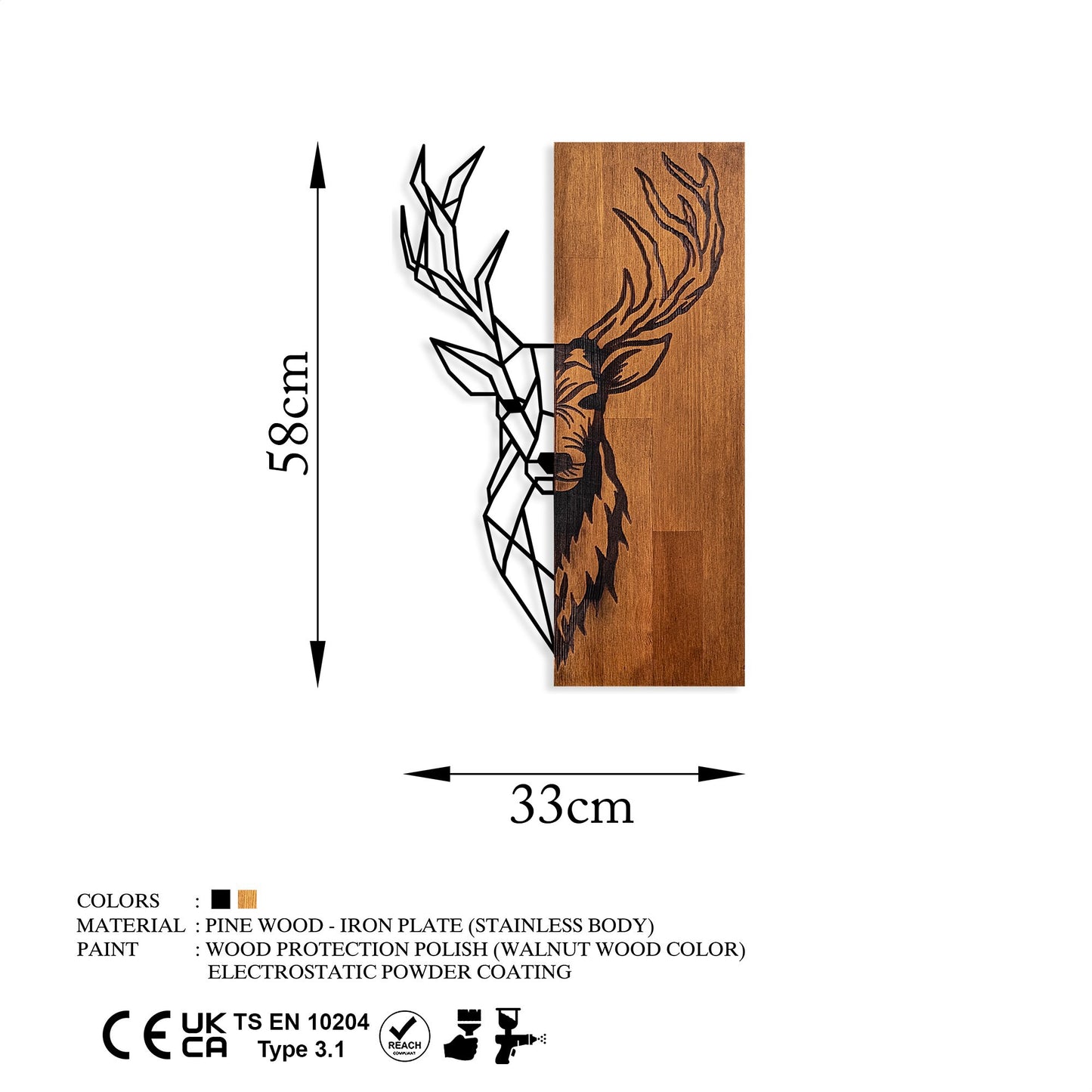 Drvena zidna dekoracija, Red Deer 1