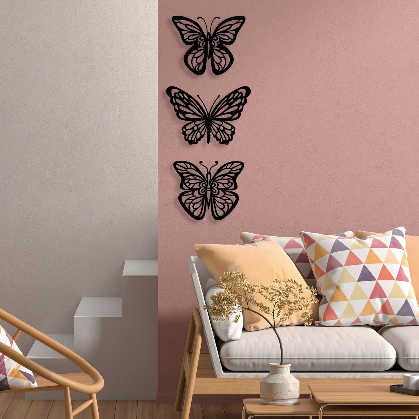 Metalna zidna dekoracija, Butterflies 3