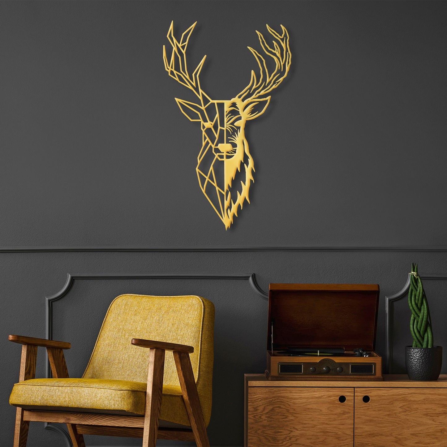 Metalna zidna dekoracija, Red Deer 3
