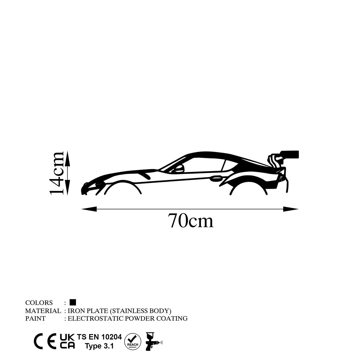 Metalna zidna dekoracija, Dodge Viper Silhouette