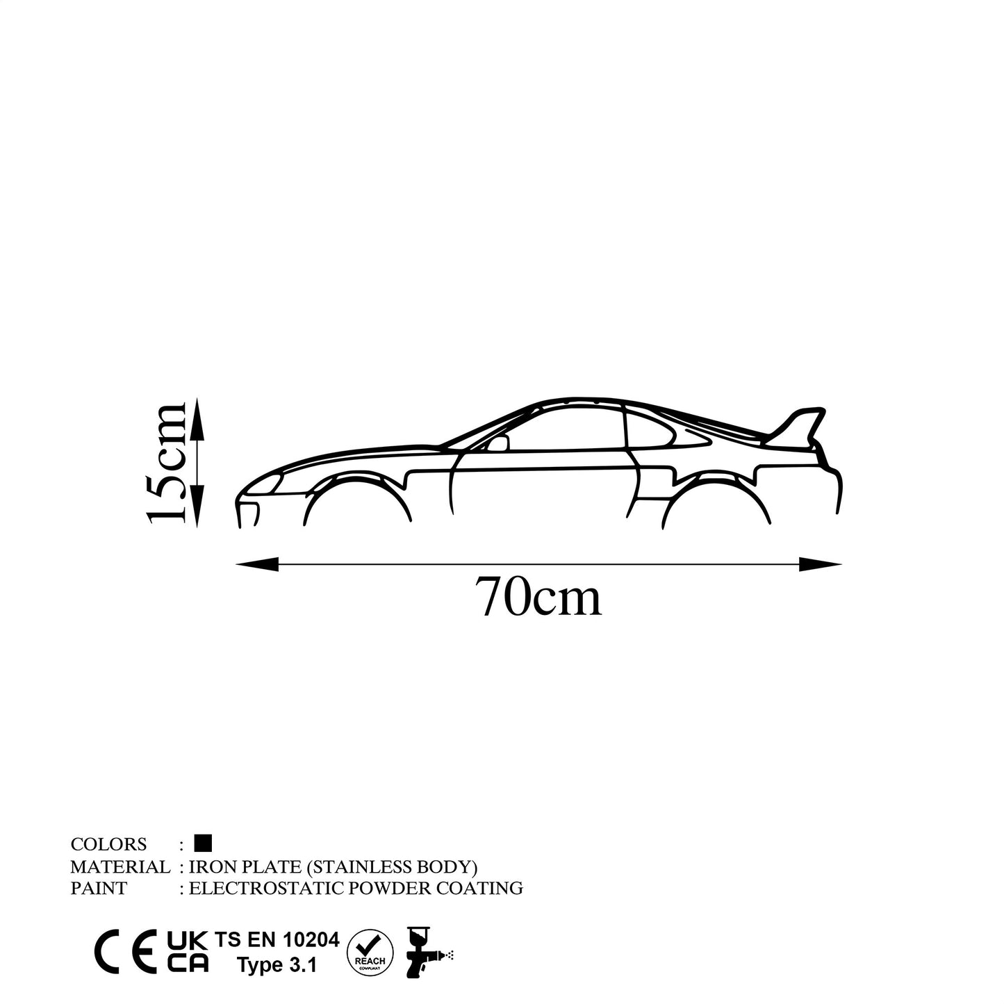 Metalna zidna dekoracija, Toyota Supra Silhouette