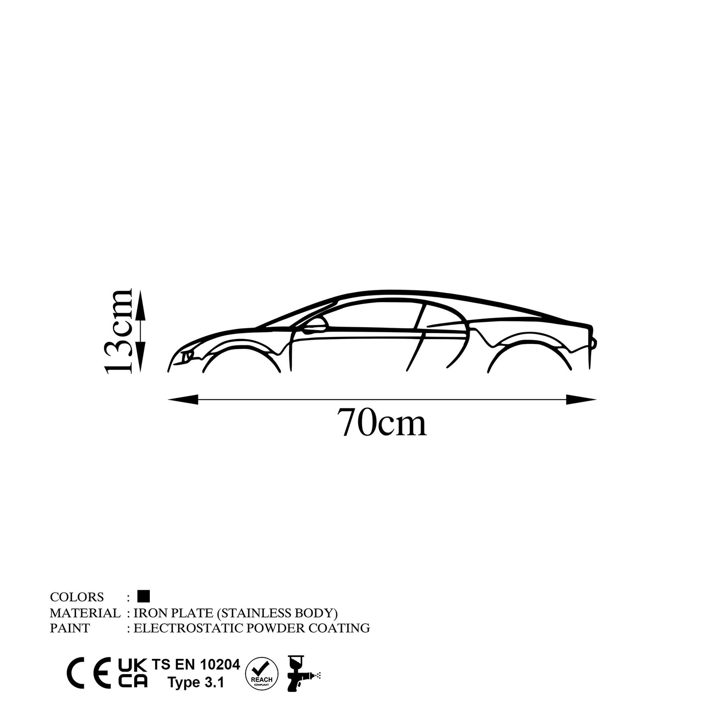 Metalna zidna dekoracija, Bugatti Veyron Silhouette