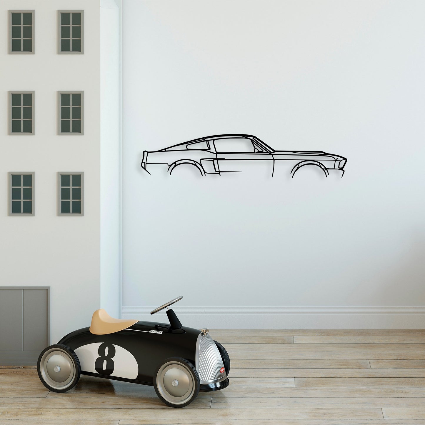 Metalna zidna dekoracija, 1967 Ford Mustang Shelby GT500 Silhouette