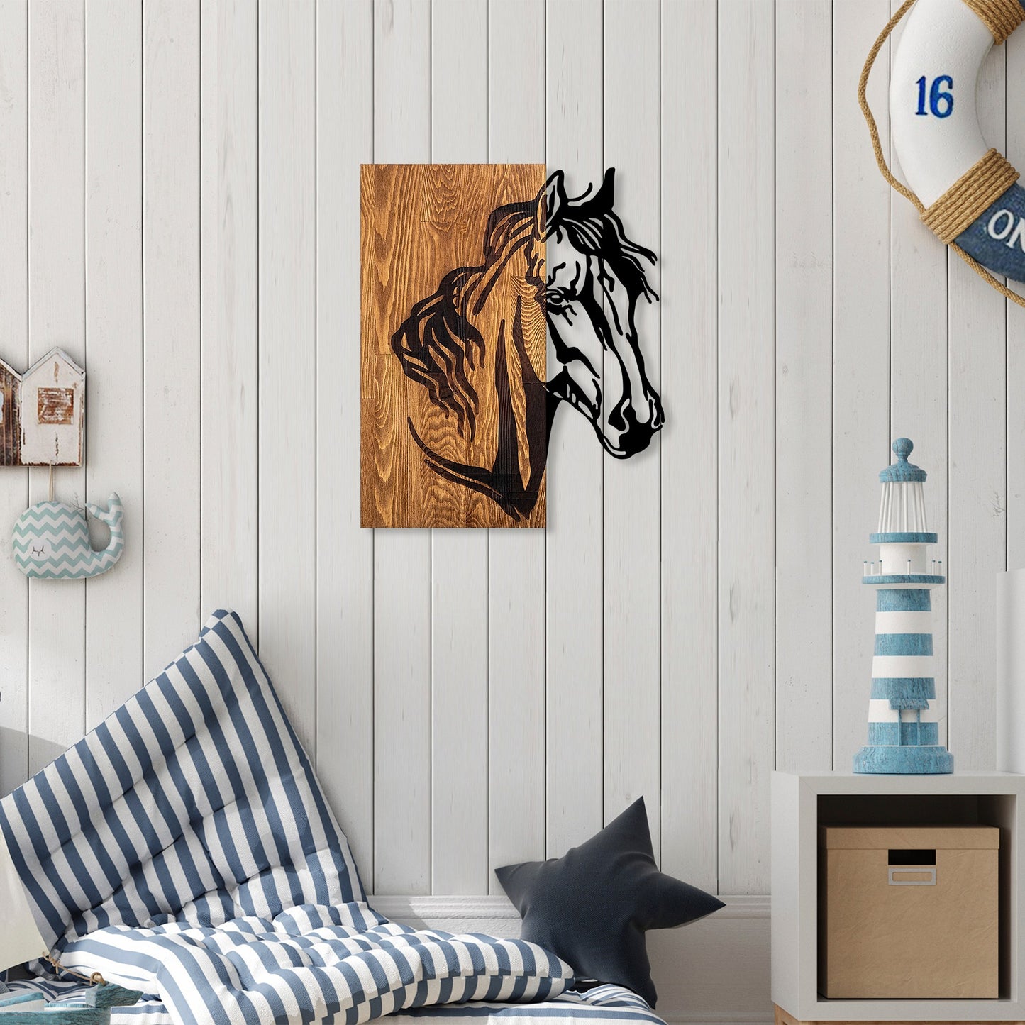 Drvena zidna dekoracija, Horse 1