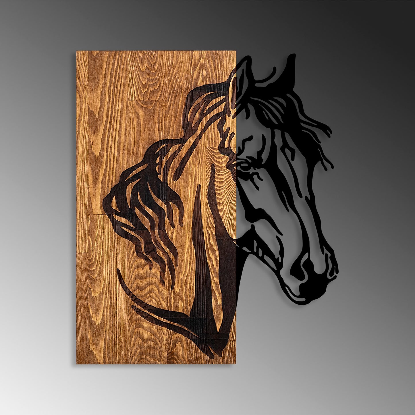 Drvena zidna dekoracija, Horse 1