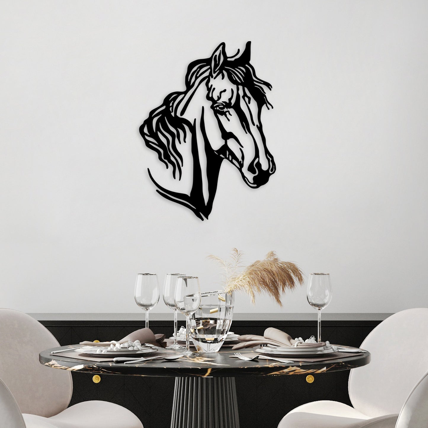 Metalna zidna dekoracija, Horse 2