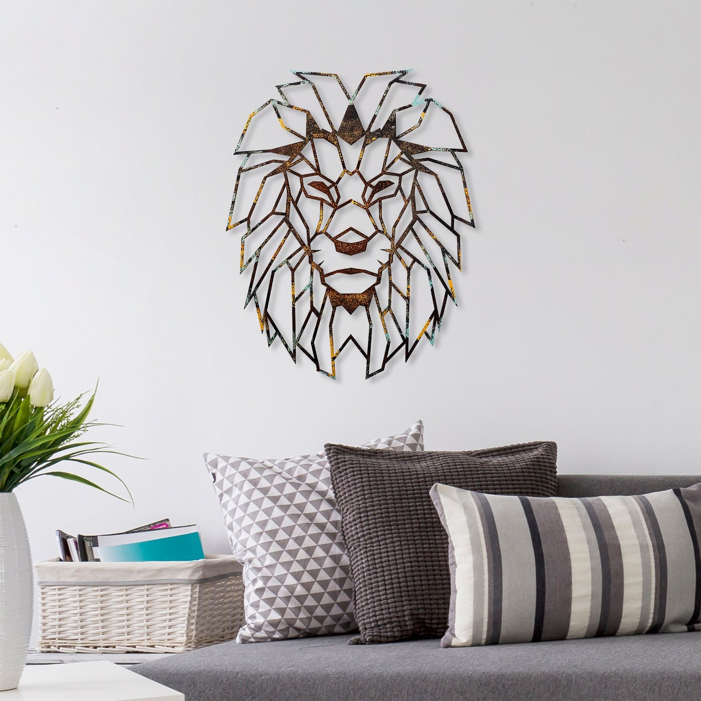 Metalna zidna dekoracija, Lion - 3
