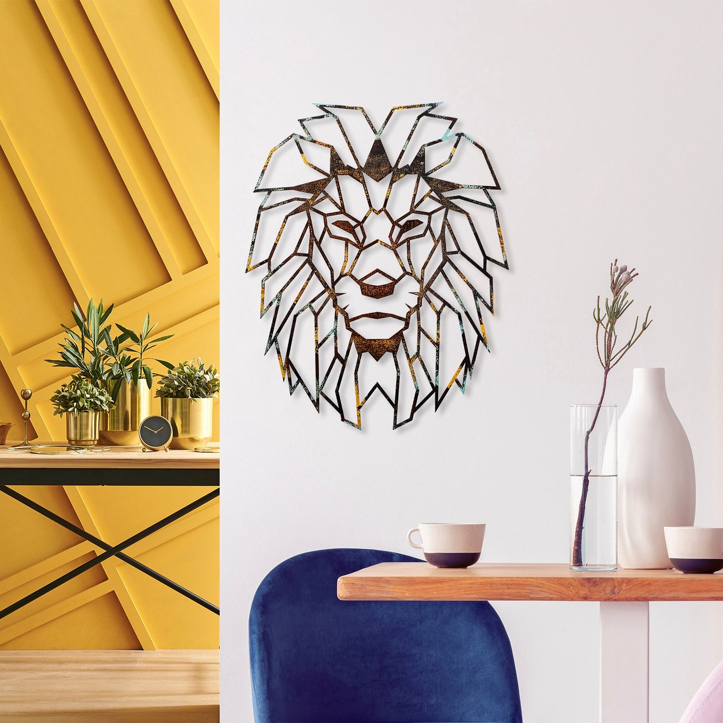 Metalna zidna dekoracija, Lion - 3