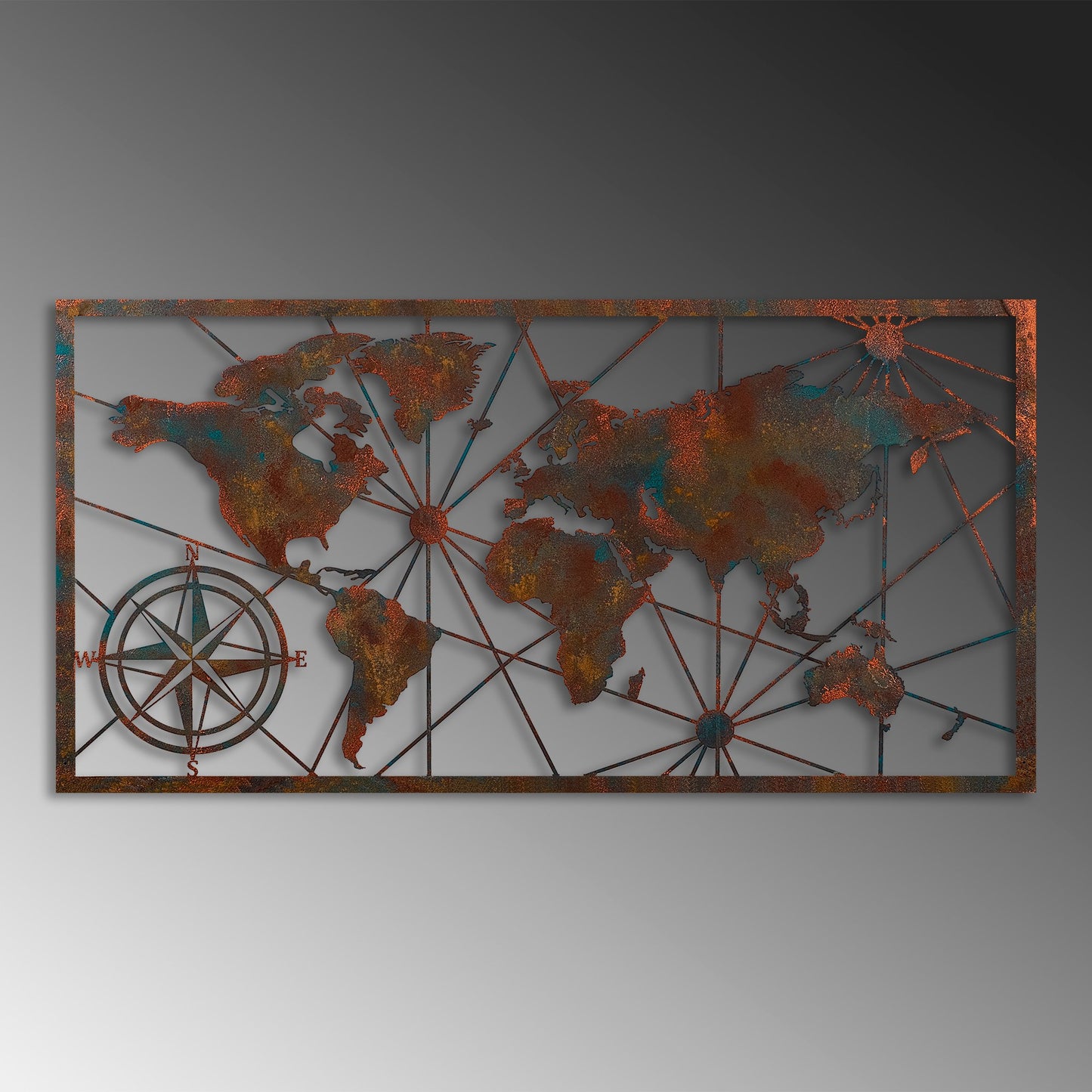 Metalna zidna dekoracija, World Map Large - 2