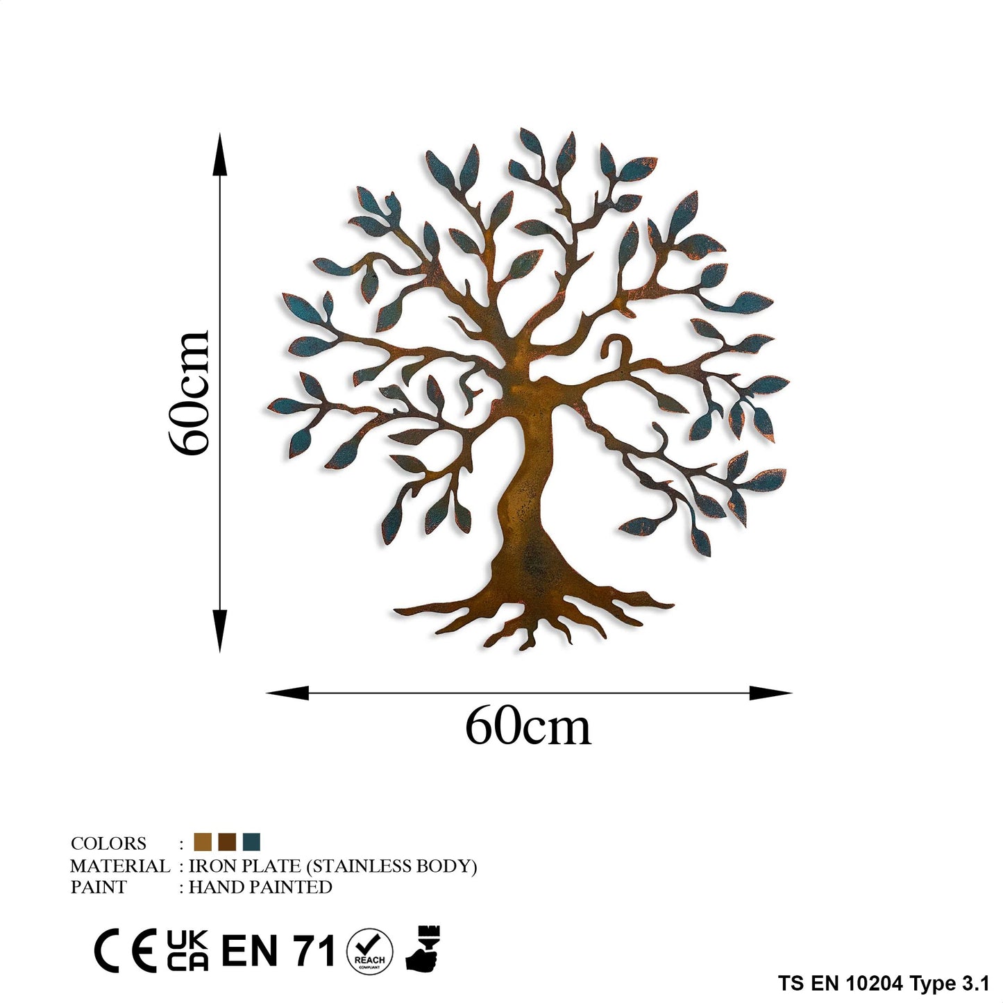 Metalna zidna dekoracija, Tree - 2